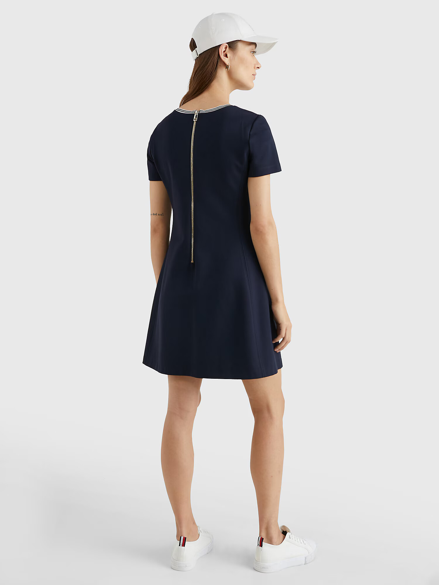 TOMMY HILFIGER Rochie bleumarin / sângeriu / alb - Pled.ro