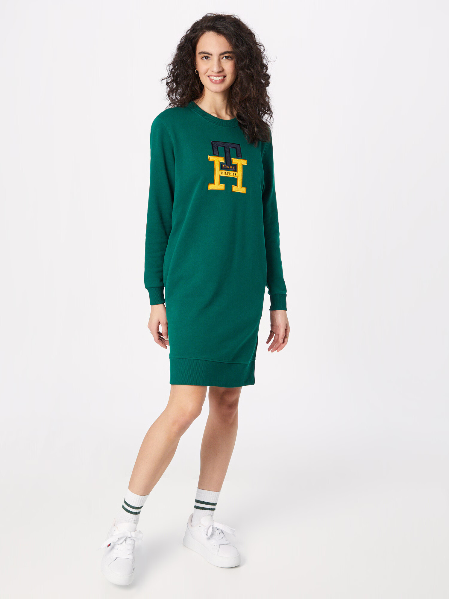 TOMMY HILFIGER Rochie tricotat bleumarin / galben miere / verde smarald - Pled.ro