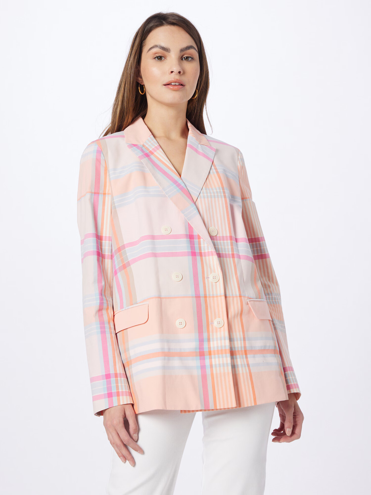 TOMMY HILFIGER Sacou 'Madras' albastru deschis / portocaliu piersică / roz / roz pastel - Pled.ro