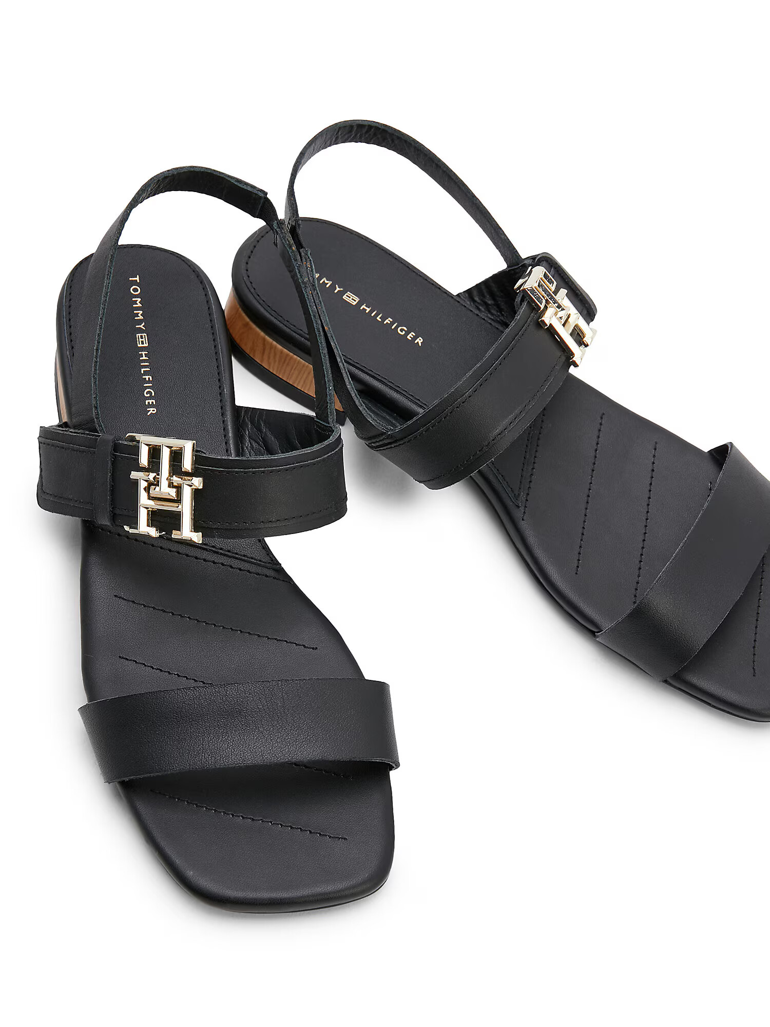 TOMMY HILFIGER Sandale cu baretă auriu / negru - Pled.ro