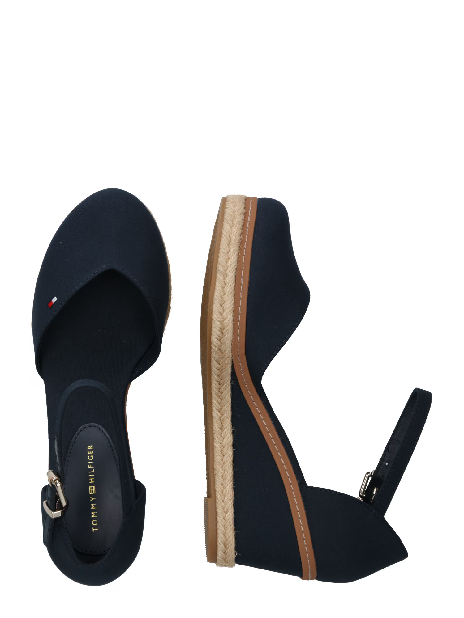 TOMMY HILFIGER Sandale 'Elba' bej / bleumarin / roșu intens / alb - Pled.ro