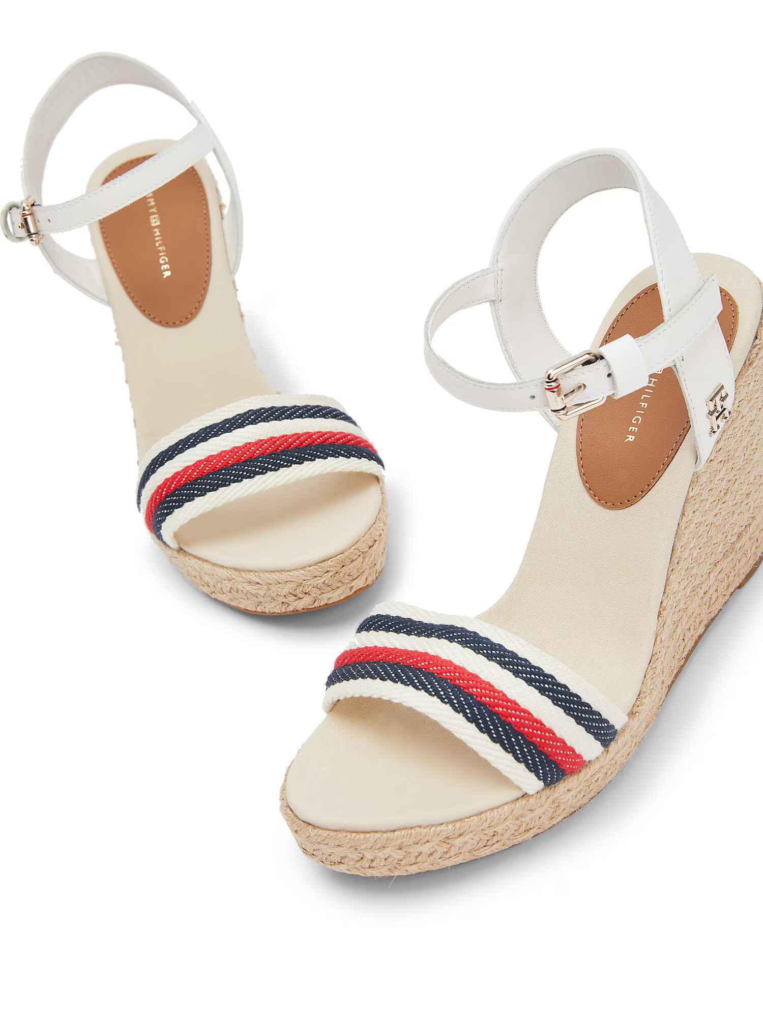 TOMMY HILFIGER Sandale ecru / albastru noapte / roșu - Pled.ro