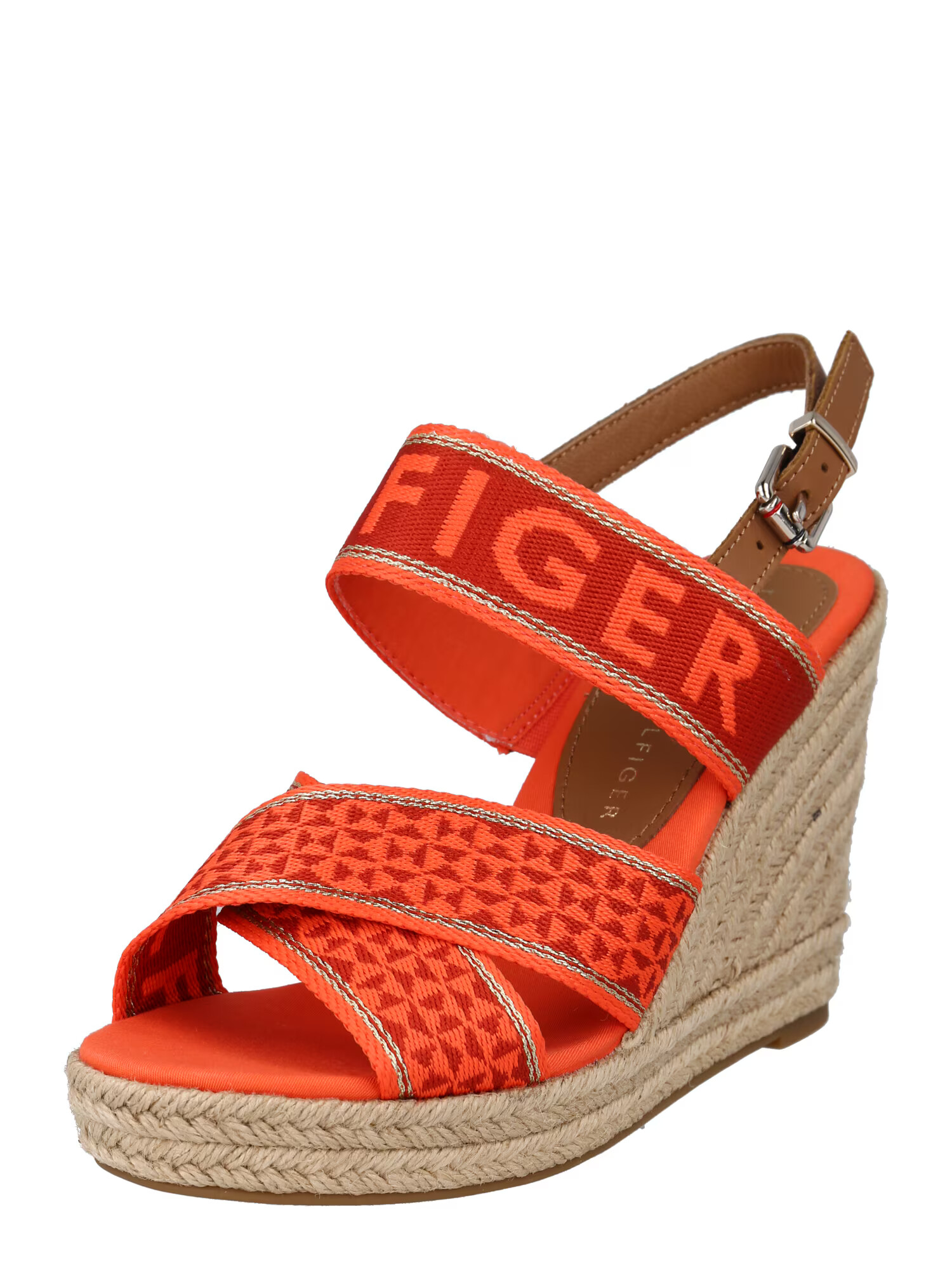 TOMMY HILFIGER Sandale maro coniac / corai / roșu orange - Pled.ro