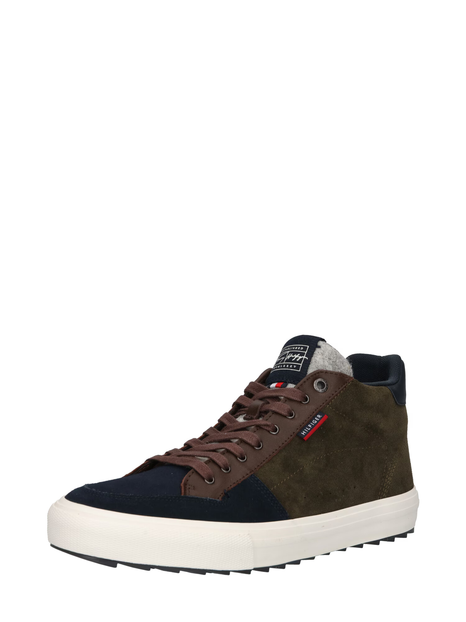 TOMMY HILFIGER Sneaker înalt bleumarin / maro / verde închis / roșu - Pled.ro