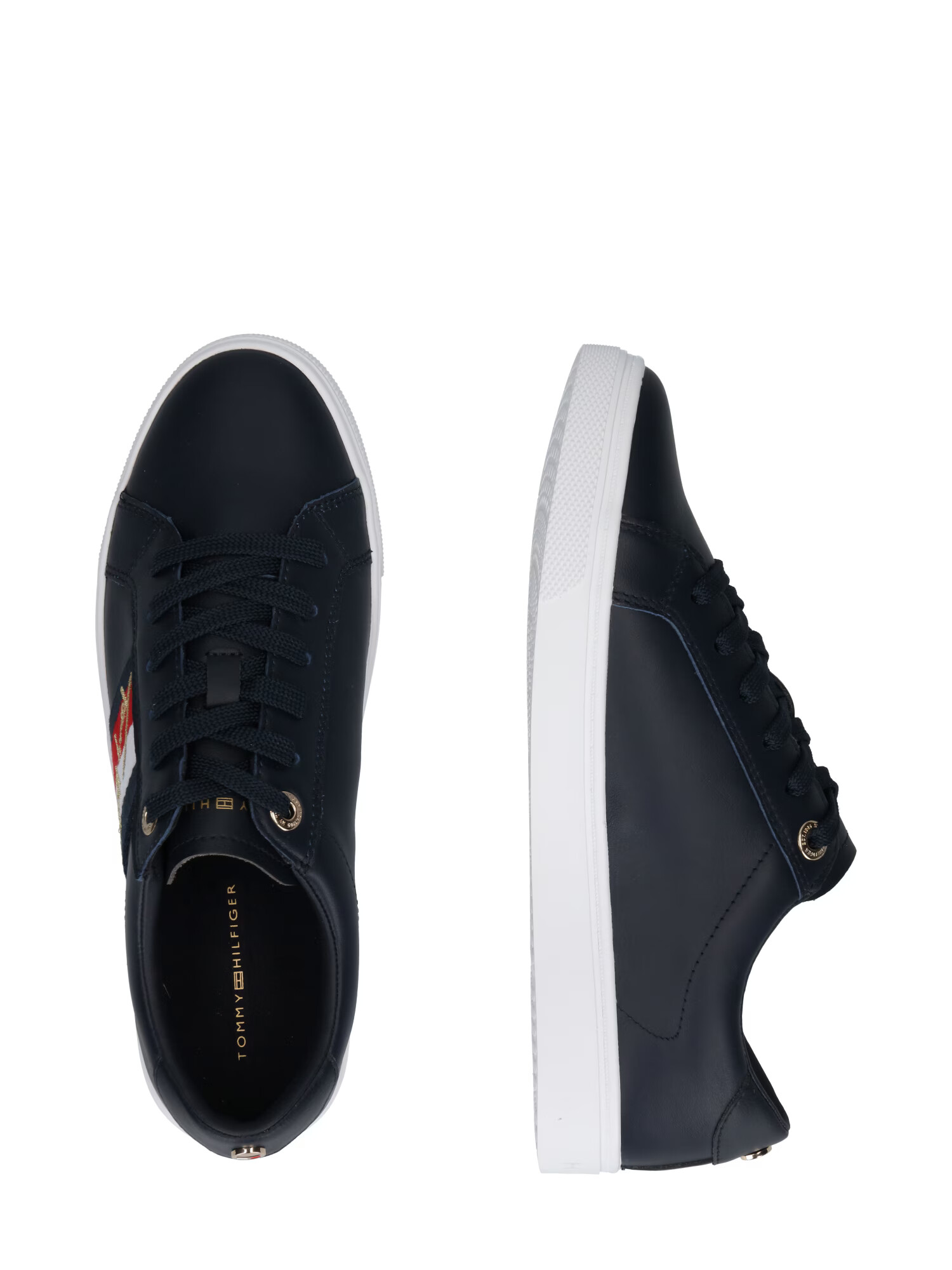 TOMMY HILFIGER Sneaker low albastru închis / auriu / roșu / alb - Pled.ro