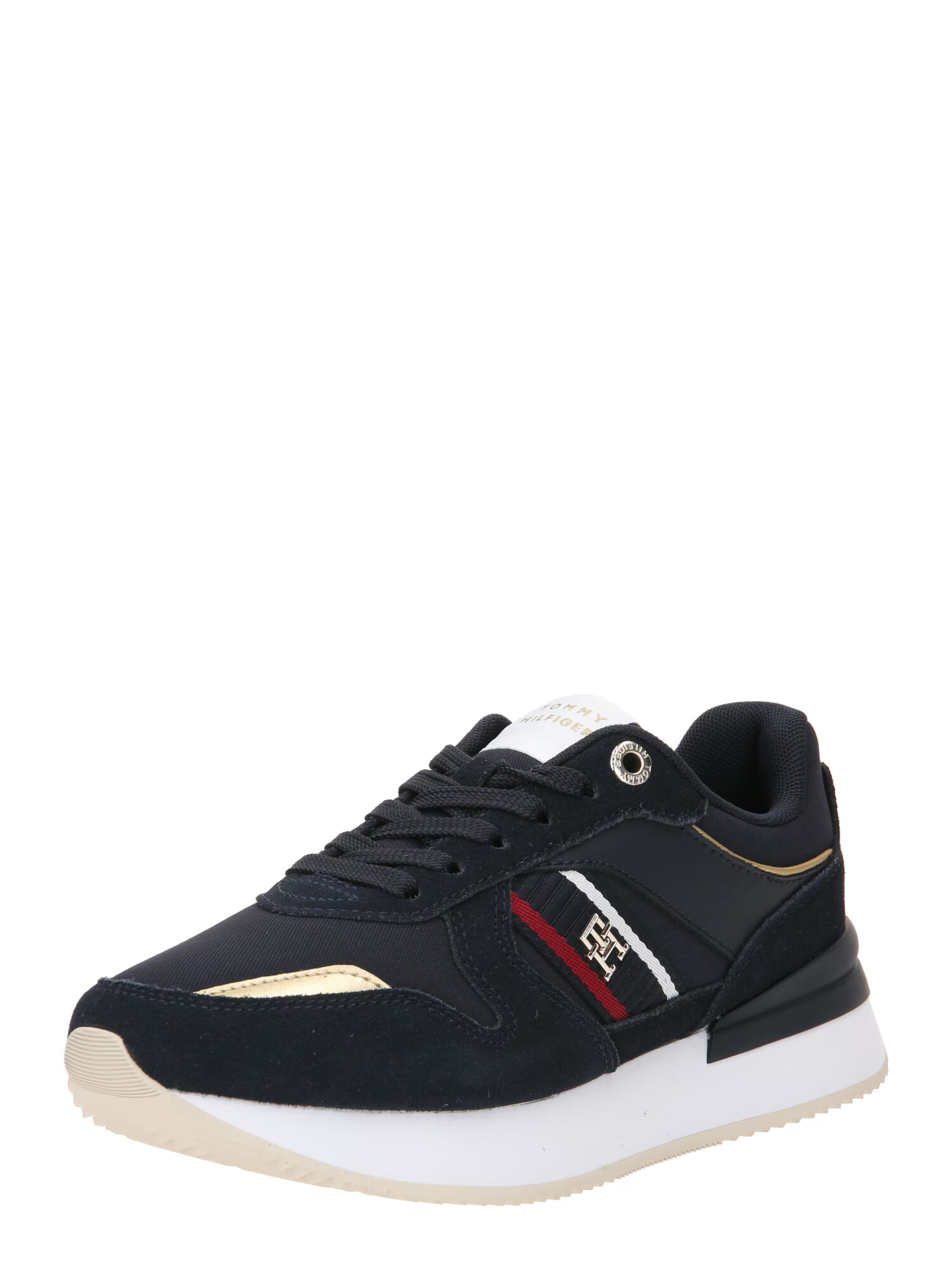 TOMMY HILFIGER Sneaker low bleumarin / auriu / roșu cireș / alb - Pled.ro