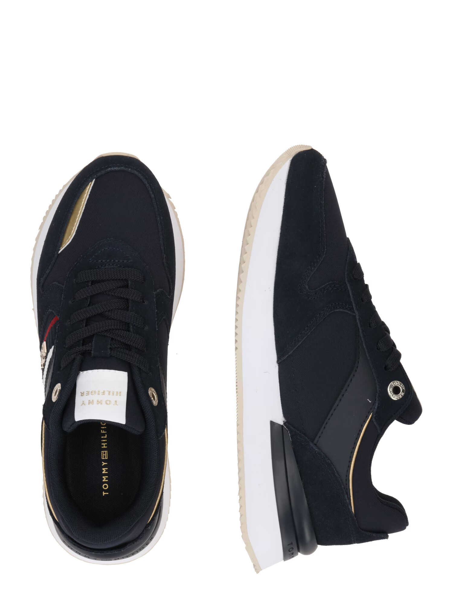 TOMMY HILFIGER Sneaker low bleumarin / auriu / roșu cireș / alb - Pled.ro