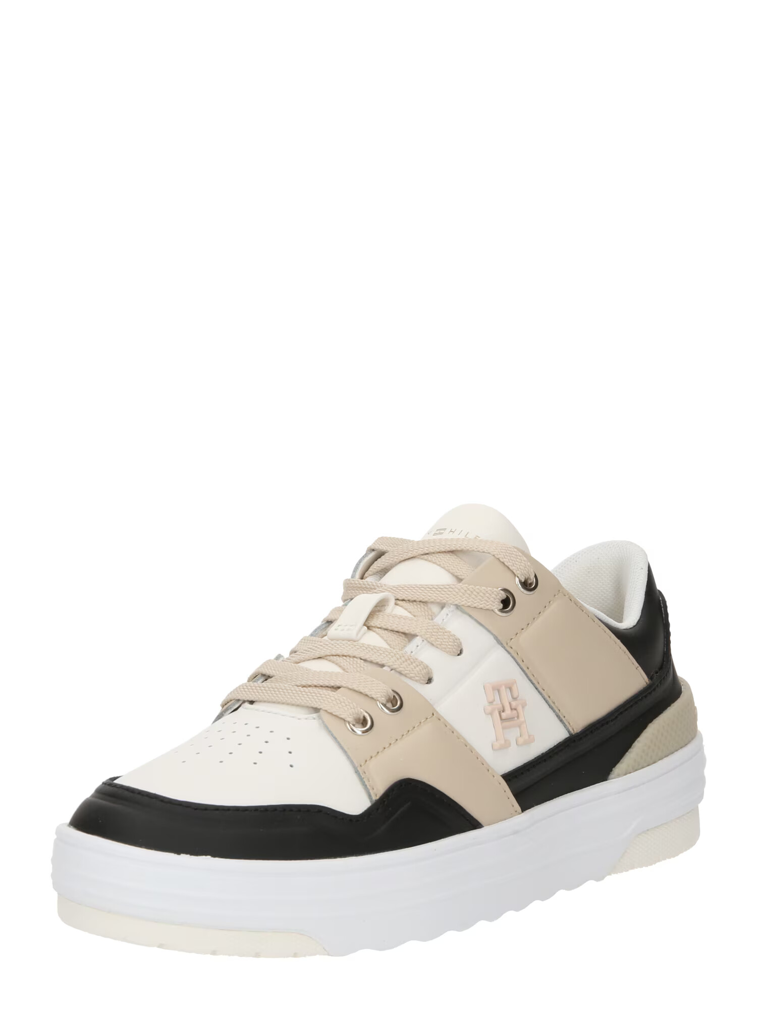 TOMMY HILFIGER Sneaker low 'Basket' bej / negru / alb - Pled.ro