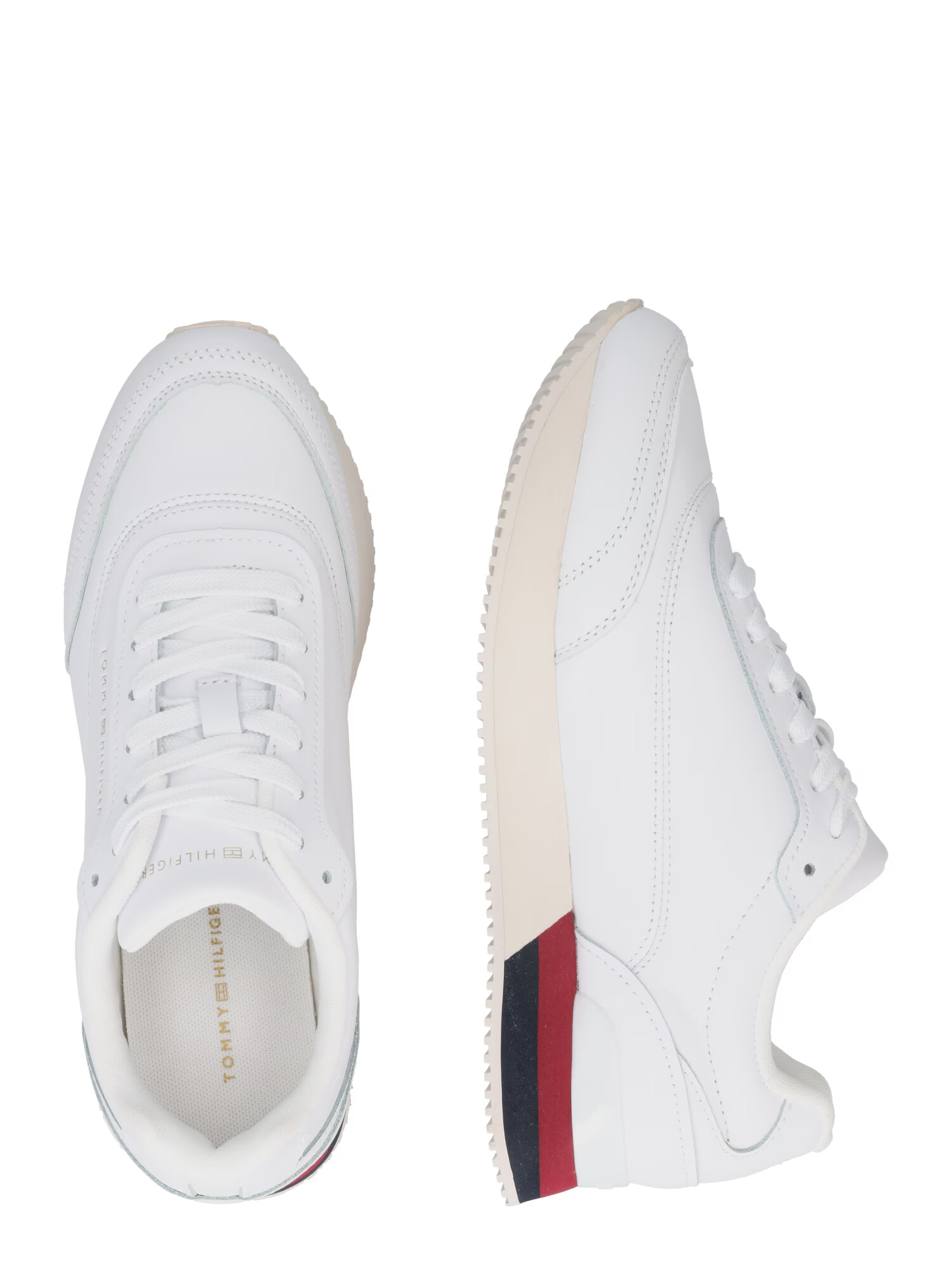 TOMMY HILFIGER Sneaker low bej / bleumarin / roșu / alb - Pled.ro