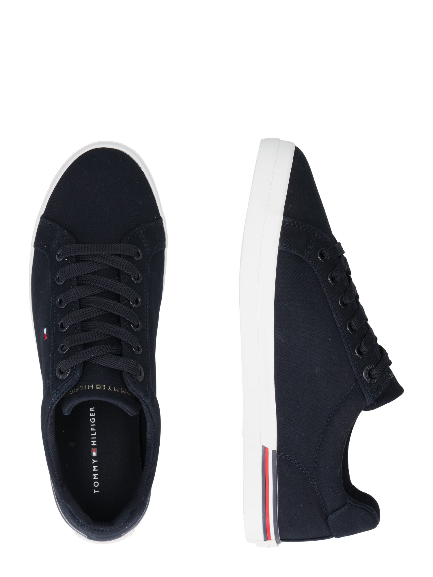 TOMMY HILFIGER Sneaker low 'Essential' bleumarin / albastru noapte / roșu / alb - Pled.ro