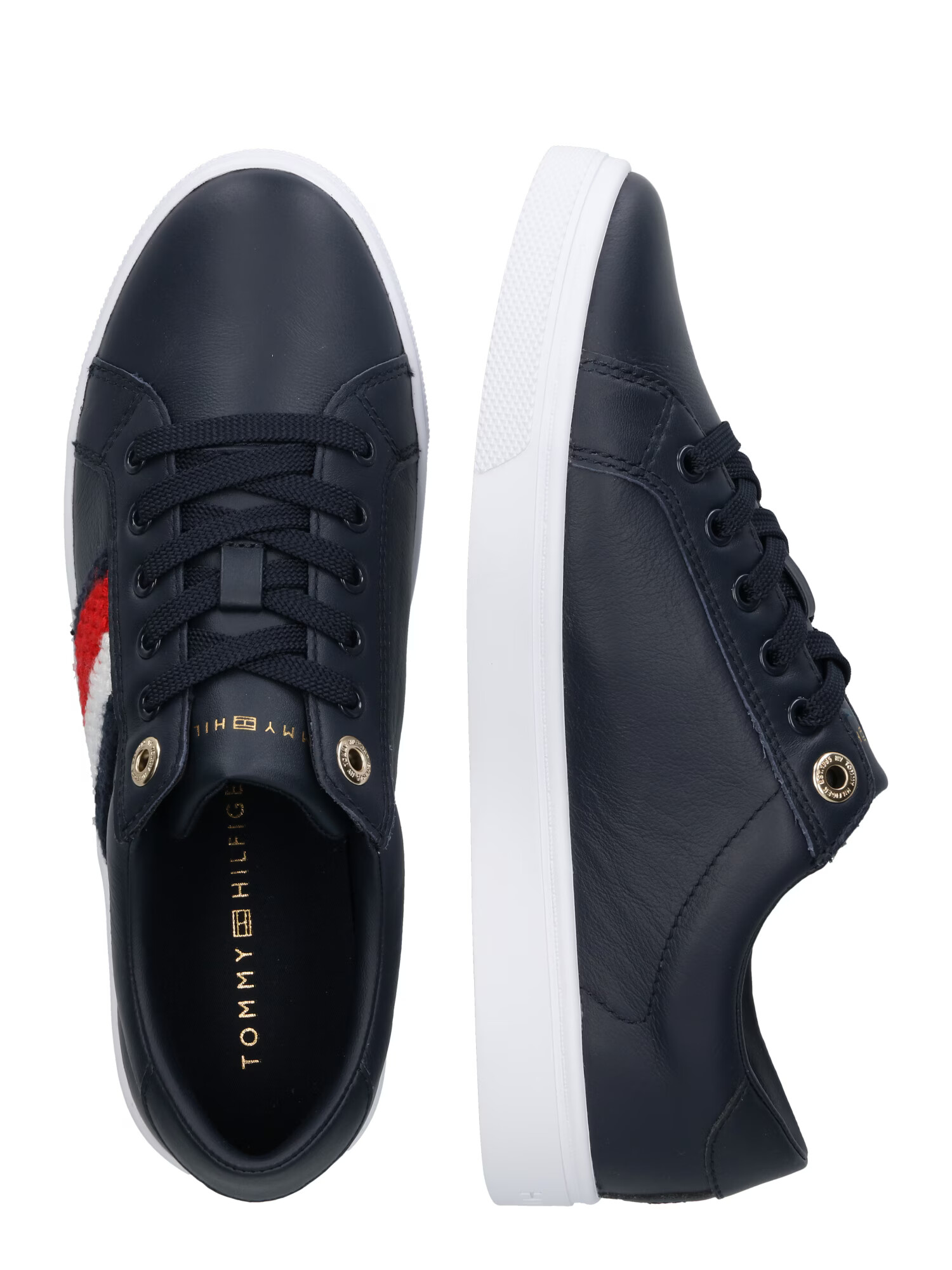 TOMMY HILFIGER Sneaker low bleumarin / auriu / roșu / alb - Pled.ro