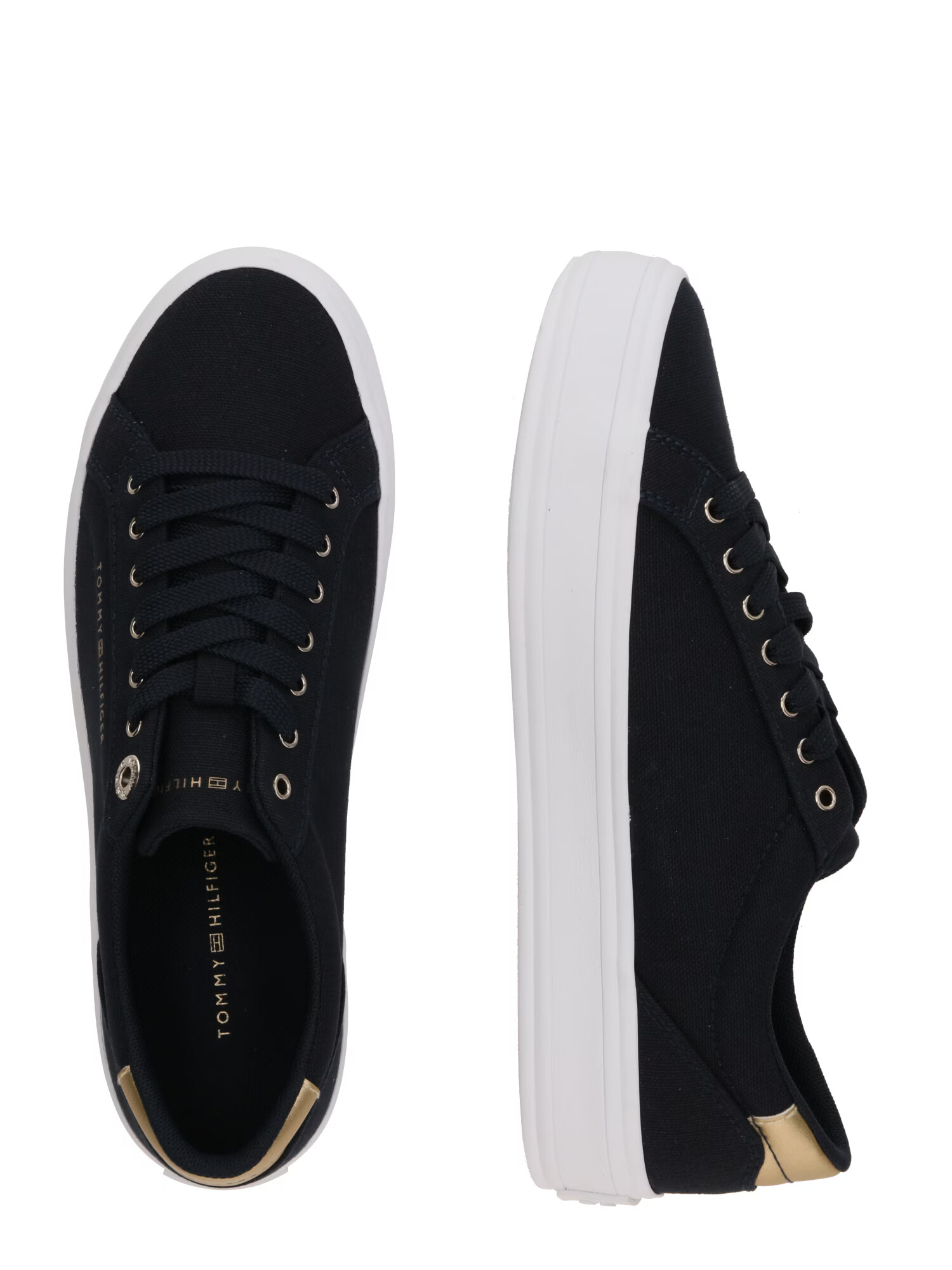 TOMMY HILFIGER Sneaker low 'Essential' albastru noapte / auriu - Pled.ro