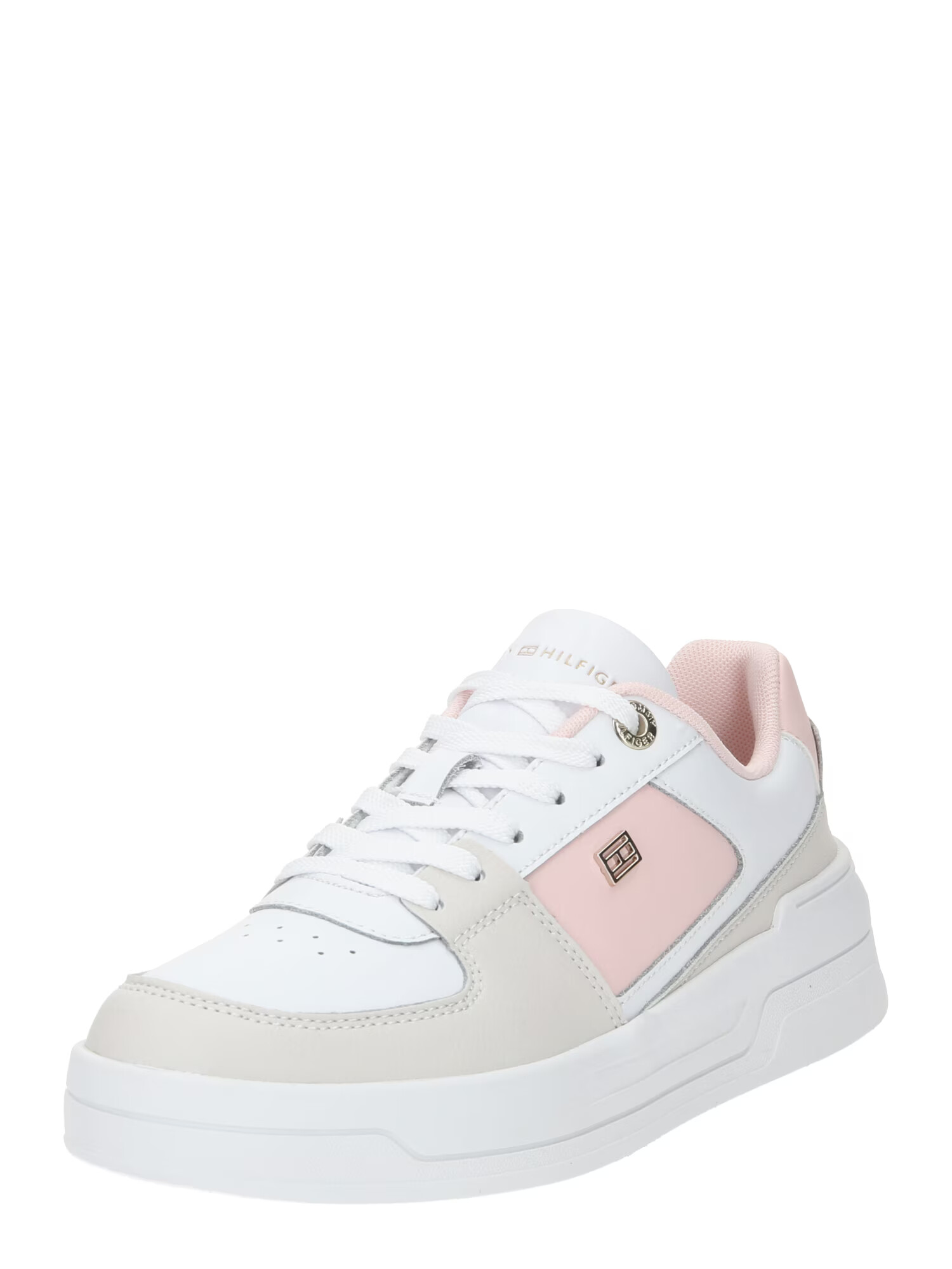 TOMMY HILFIGER Sneaker low 'ESSENTIAL BASKET' bej / roz pastel / alb - Pled.ro