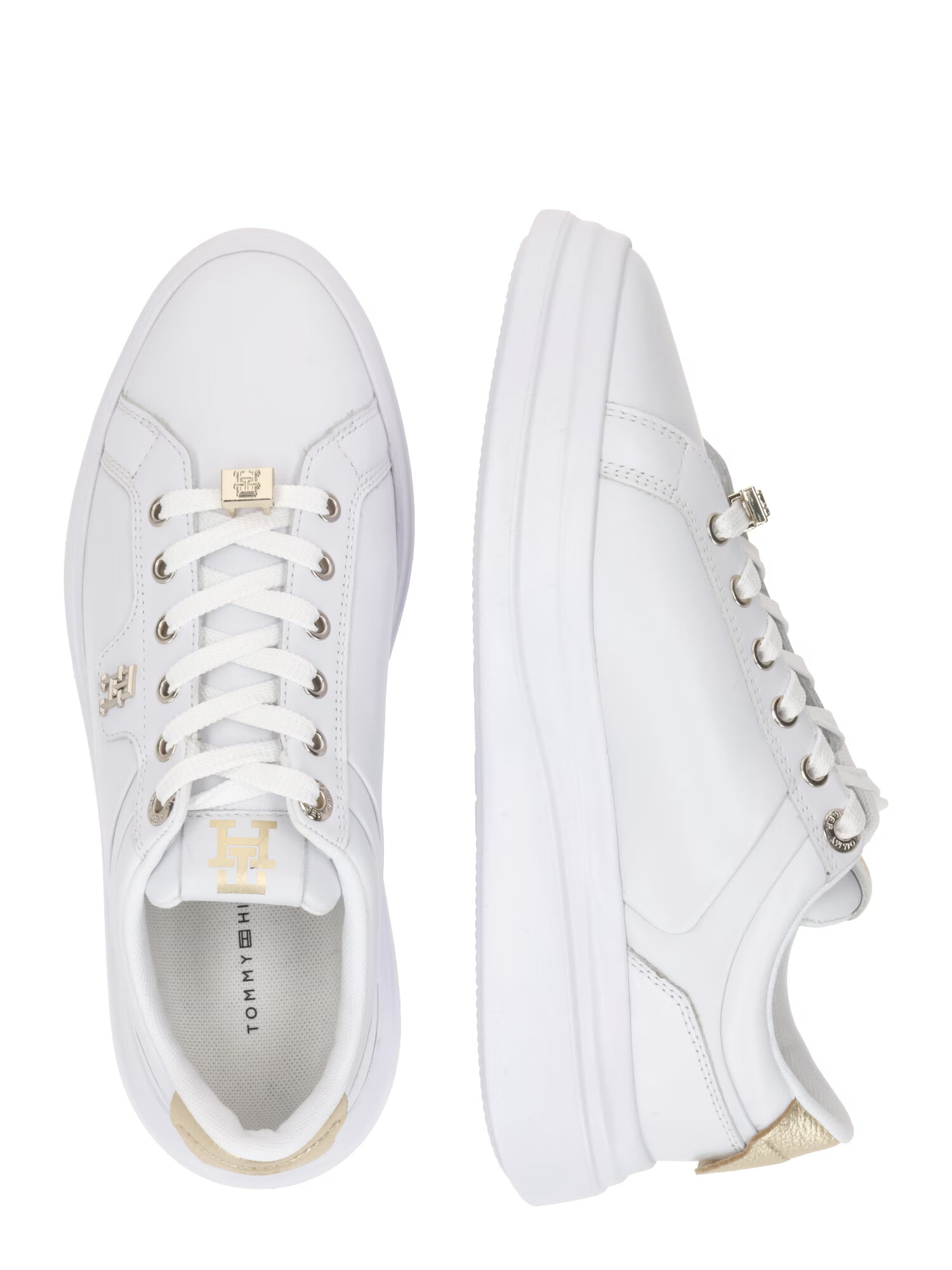 TOMMY HILFIGER Sneaker low 'POINTY COURT' auriu / alb - Pled.ro