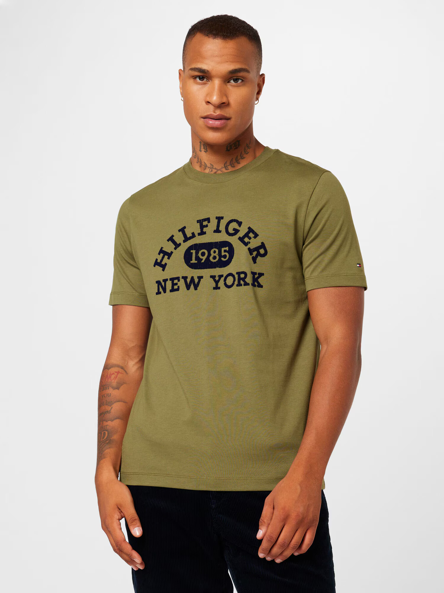 TOMMY HILFIGER Tricou oliv / roșu / negru / alb - Pled.ro