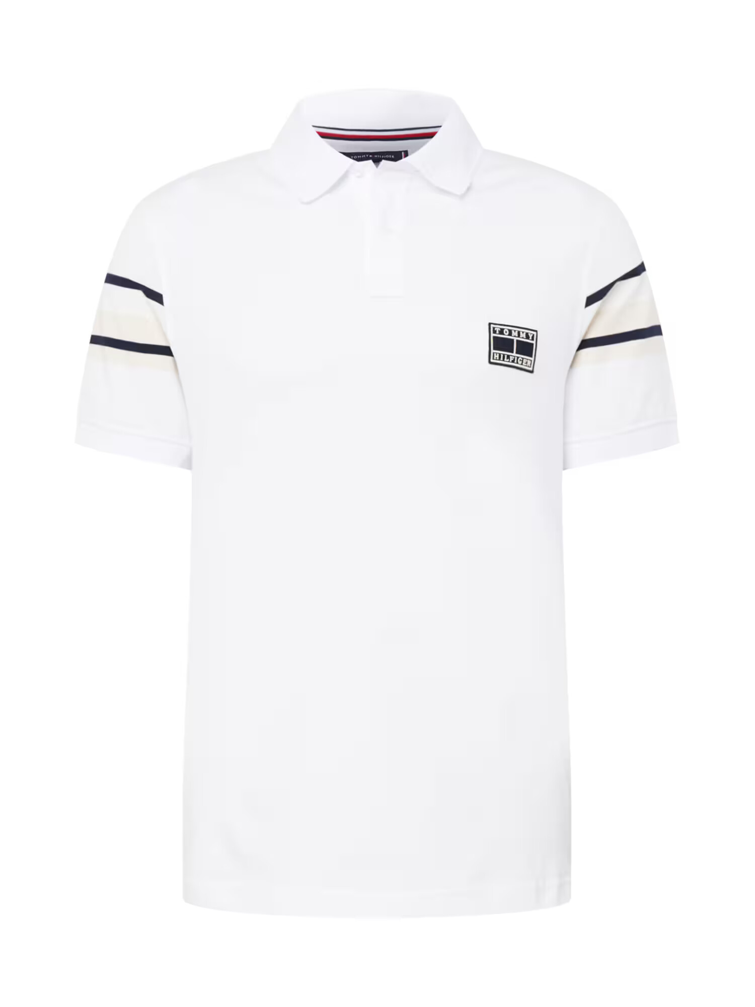 TOMMY HILFIGER Tricou alb kitt / bleumarin / alb murdar - Pled.ro