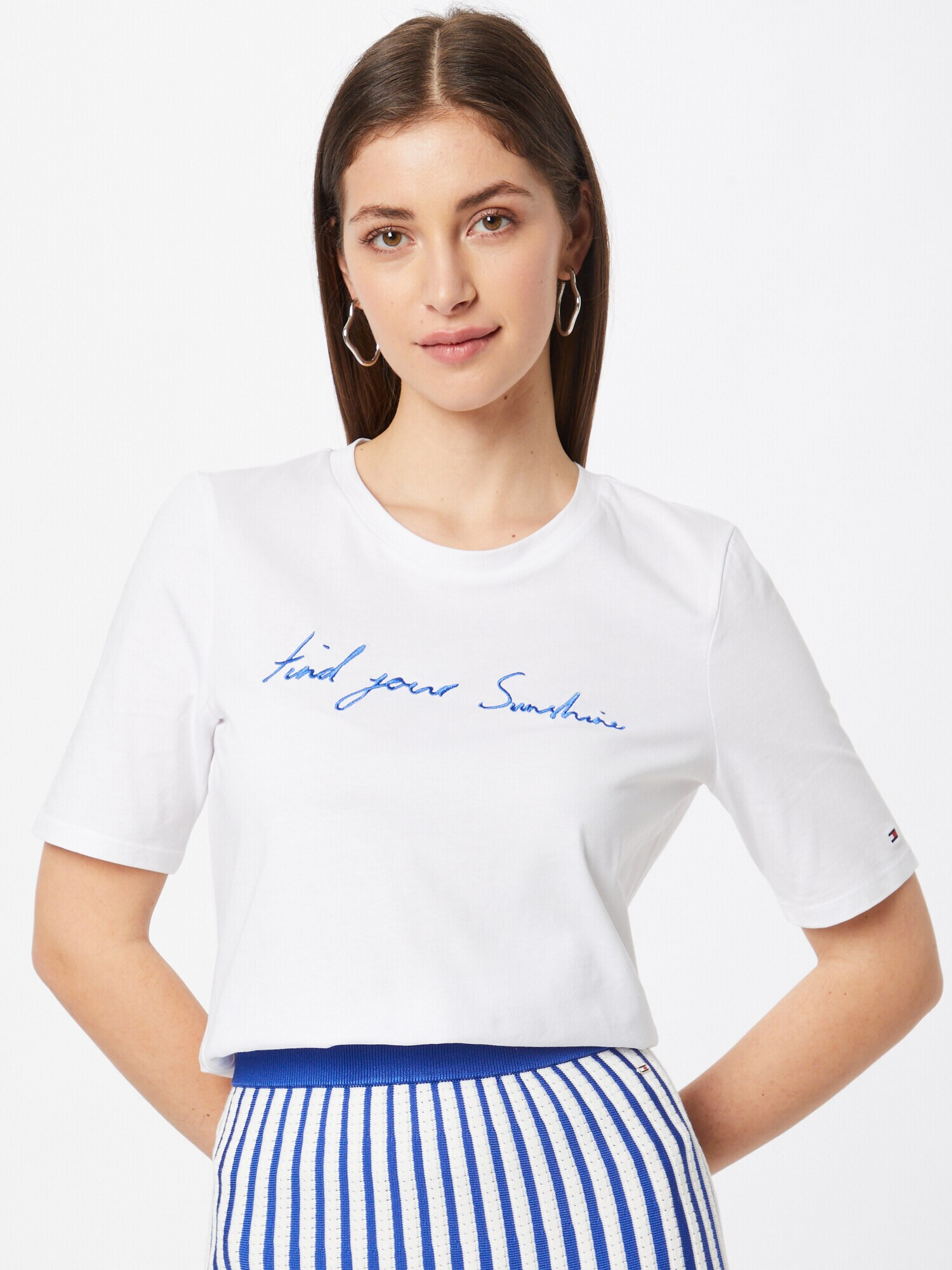 TOMMY HILFIGER Tricou albastru / alb - Pled.ro