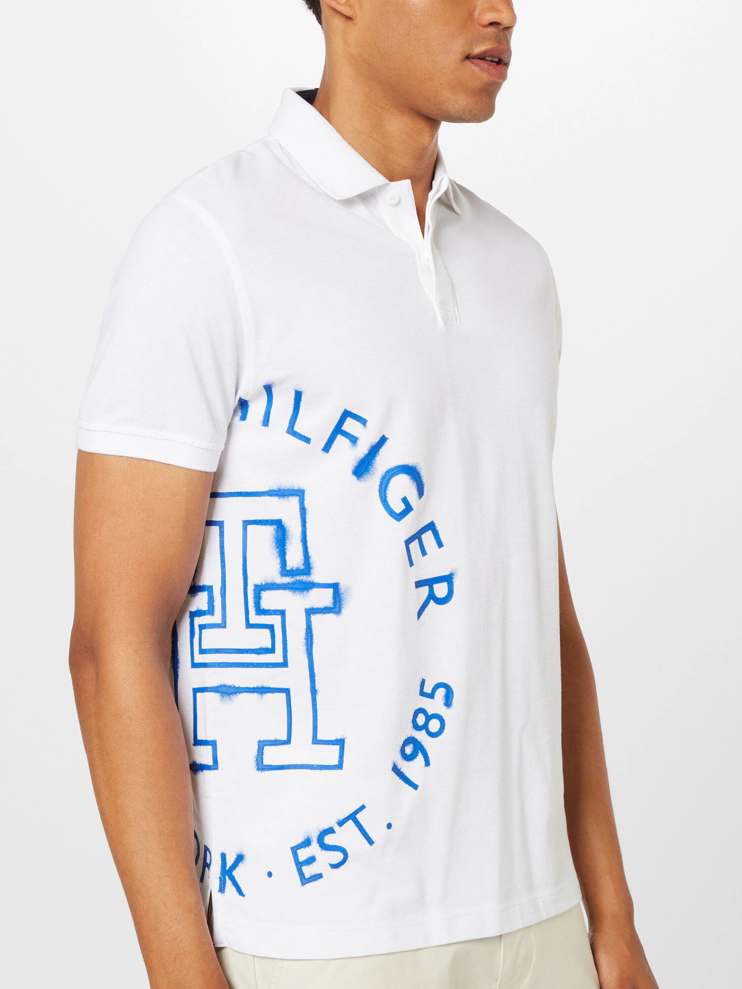 TOMMY HILFIGER Tricou albastru / alb - Pled.ro