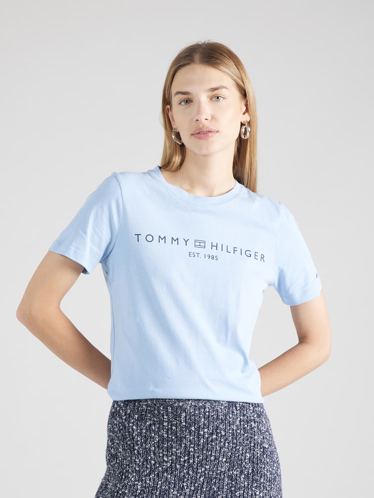 TOMMY HILFIGER Tricou albastru deschis / albastru închis - Pled.ro