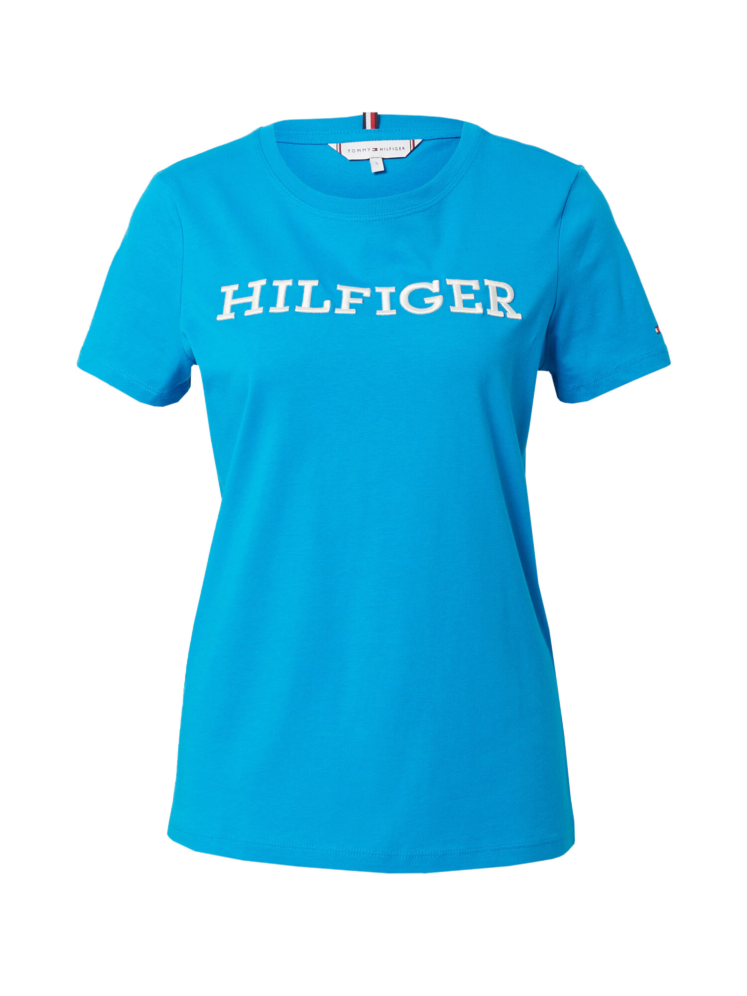 TOMMY HILFIGER Tricou azur / alb - Pled.ro