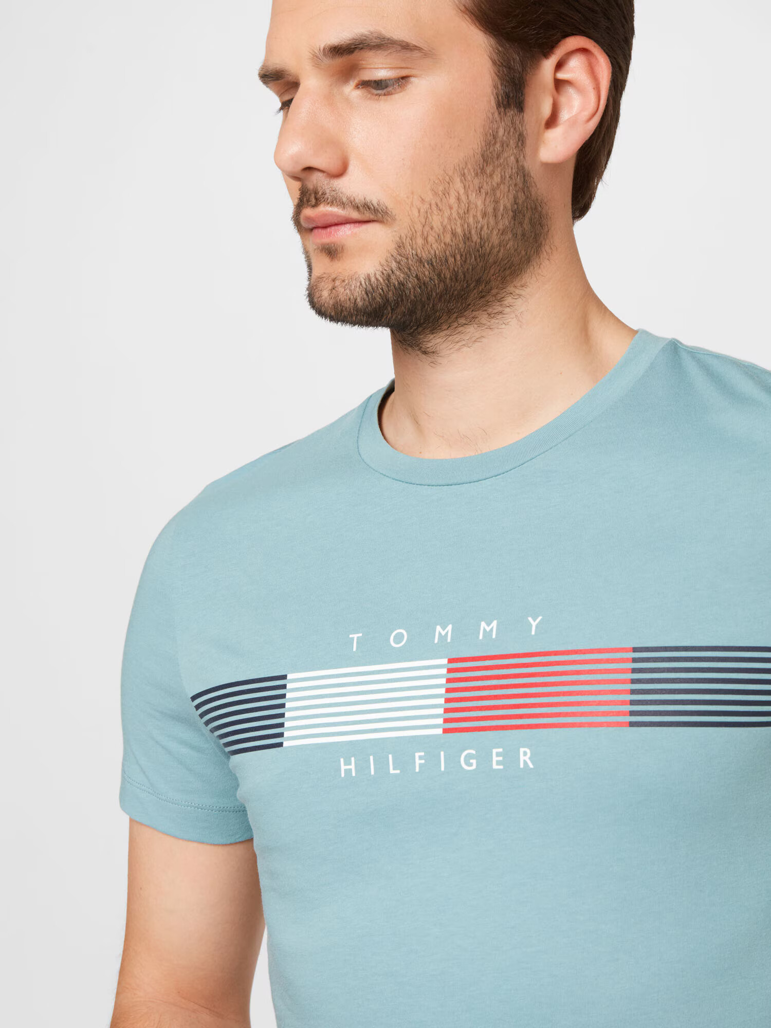 TOMMY HILFIGER Tricou albastru deschis / albastru închis / roșu / alb - Pled.ro