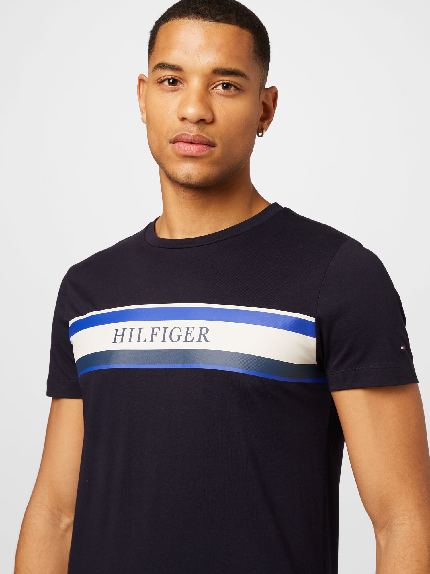 TOMMY HILFIGER Tricou albastru fumuriu / albastru noapte / albastru regal / alb murdar - Pled.ro