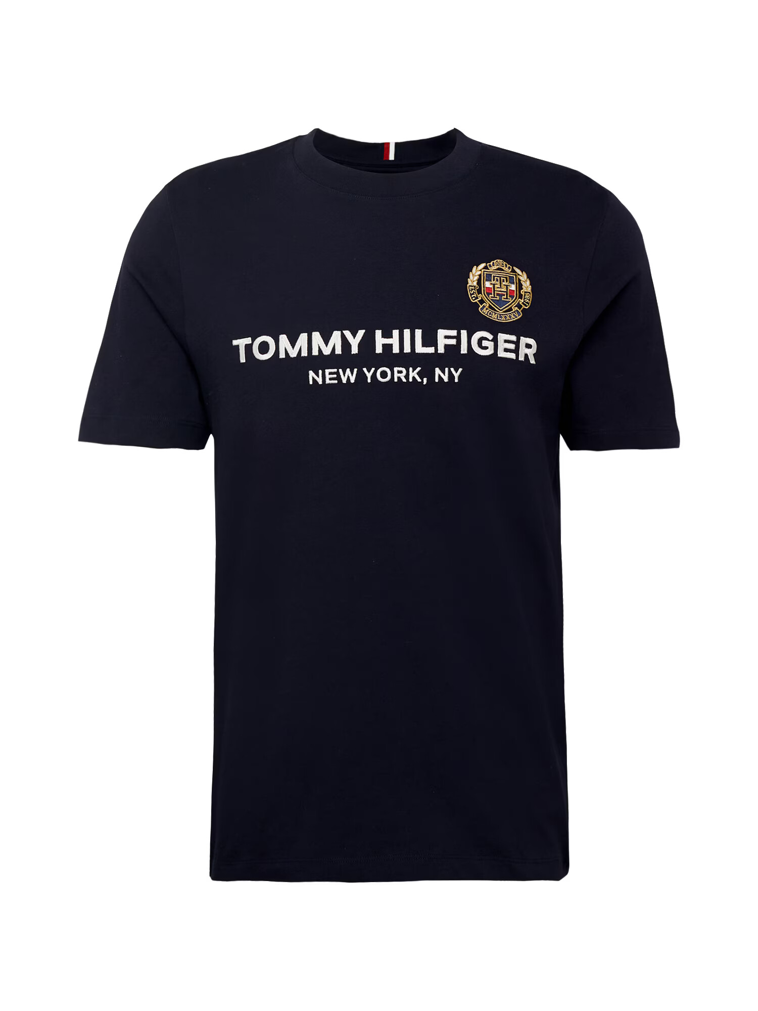 TOMMY HILFIGER Tricou albastru închis / alb - Pled.ro