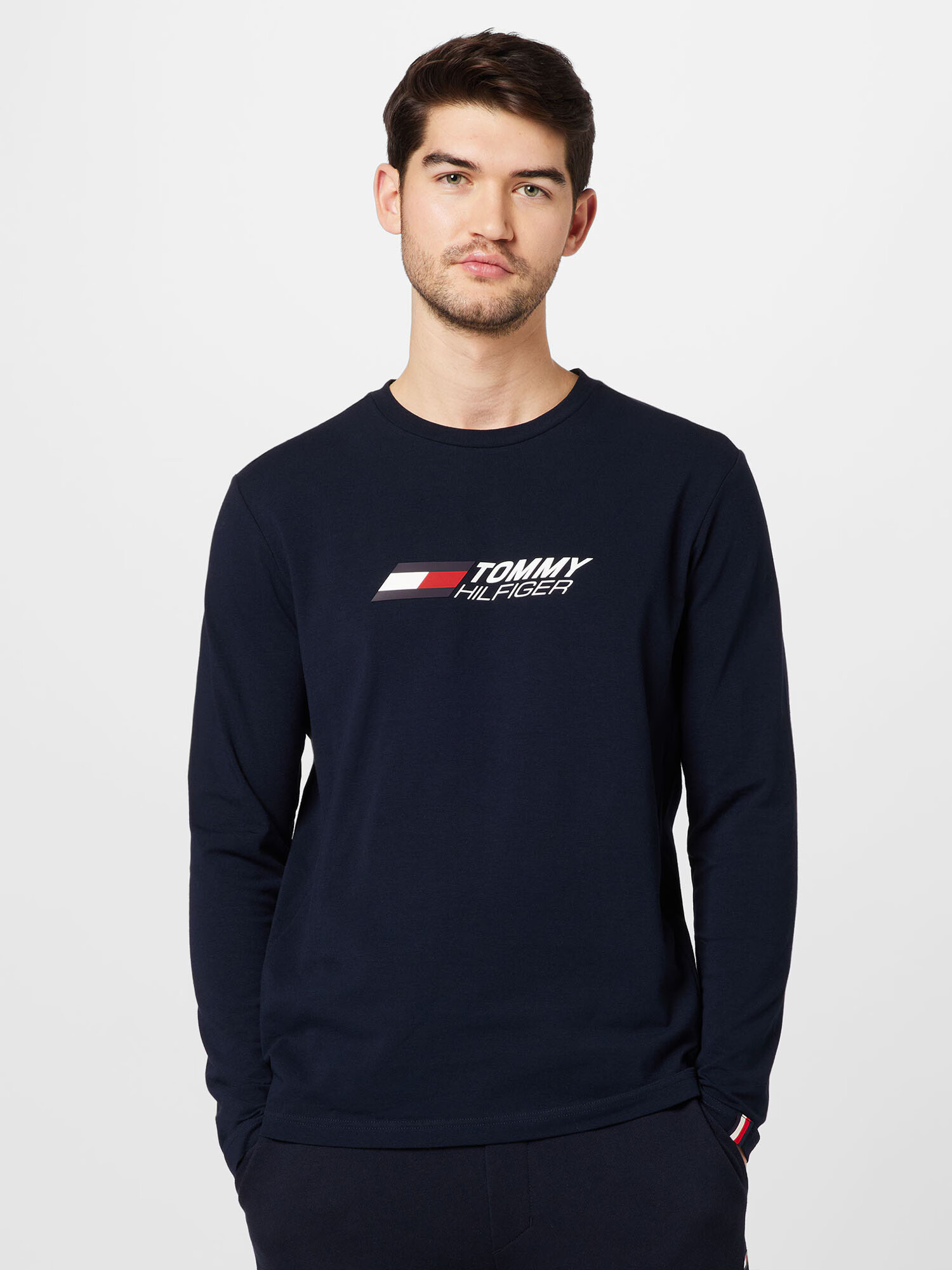 TOMMY HILFIGER Tricou albastru închis / roși aprins / alb - Pled.ro