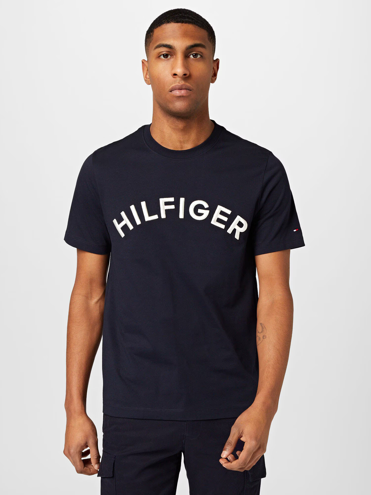 TOMMY HILFIGER Tricou albastru închis / roși aprins / alb - Pled.ro