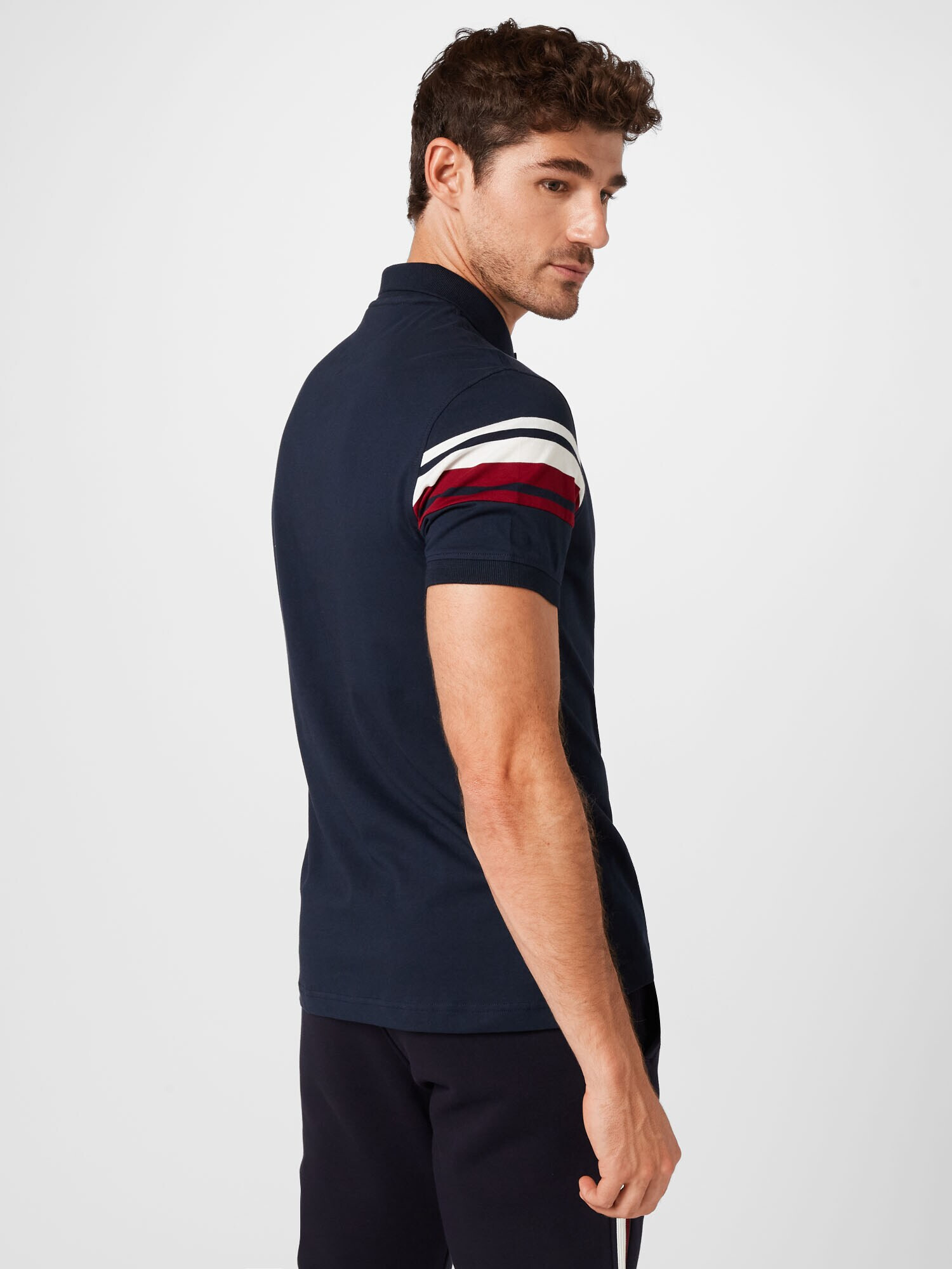 TOMMY HILFIGER Tricou albastru închis / roșu carmin / alb - Pled.ro