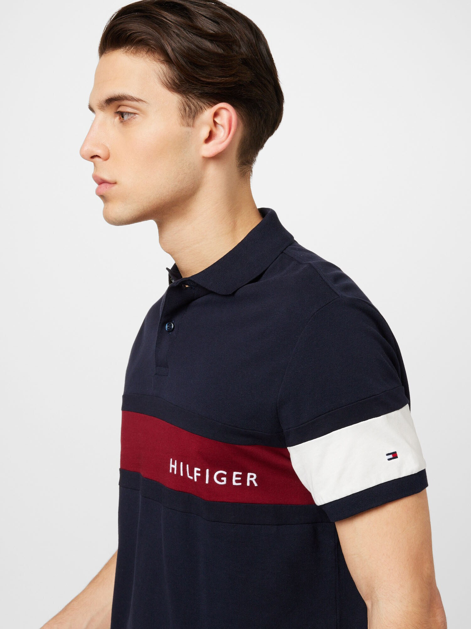 TOMMY HILFIGER Tricou albastru închis / roşu închis / alb - Pled.ro