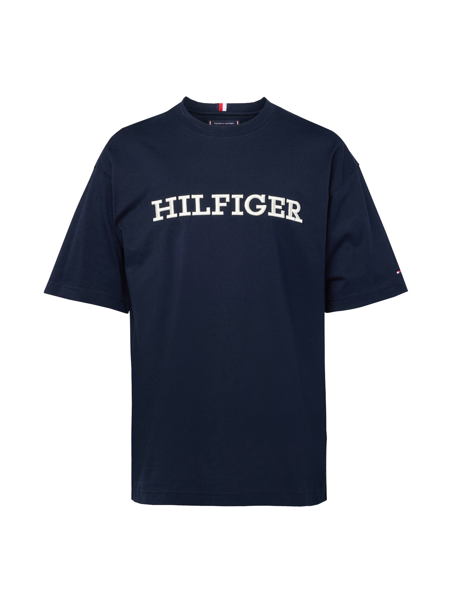 TOMMY HILFIGER Tricou albastru marin / alb - Pled.ro