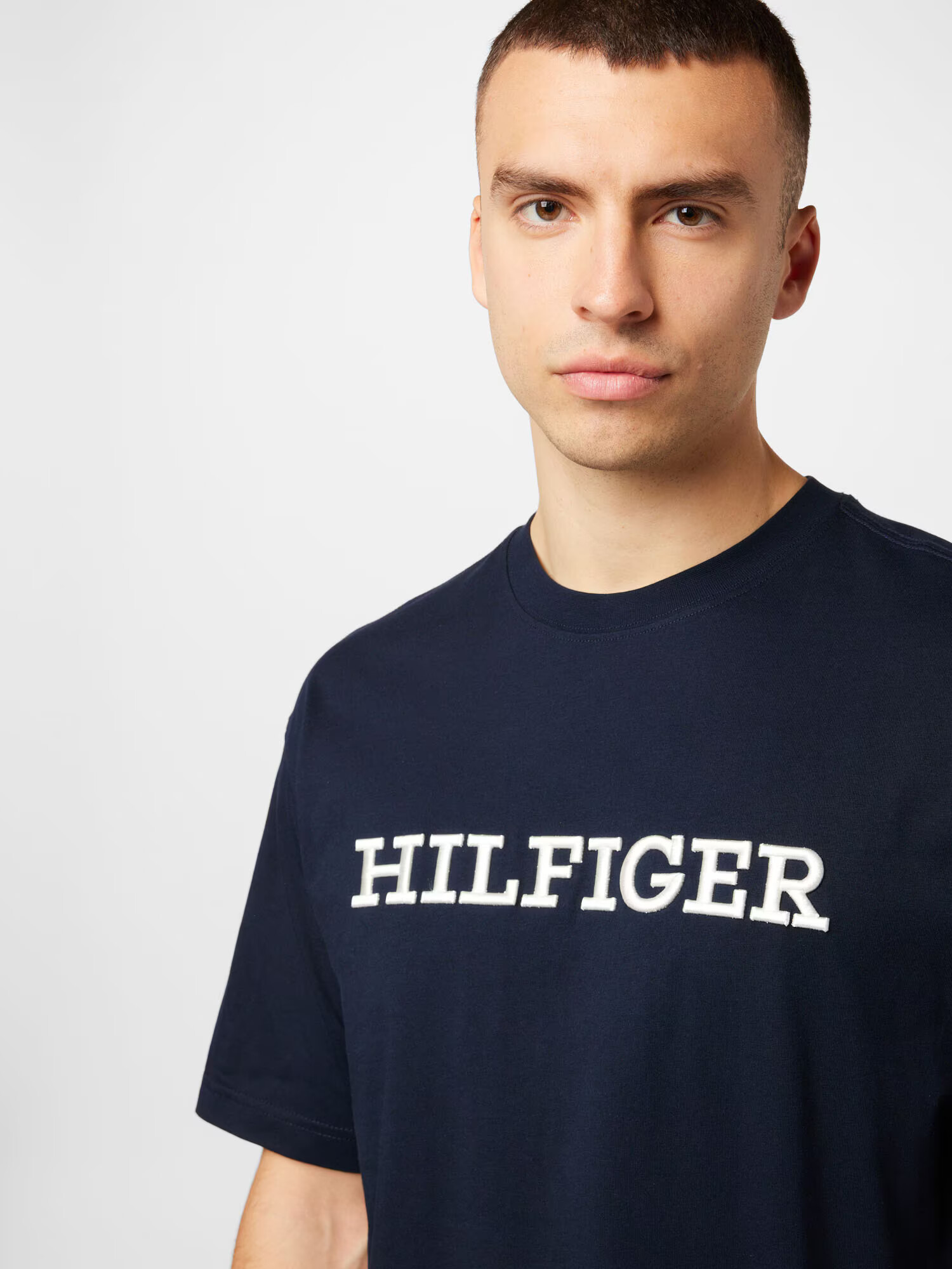 TOMMY HILFIGER Tricou albastru marin / alb - Pled.ro