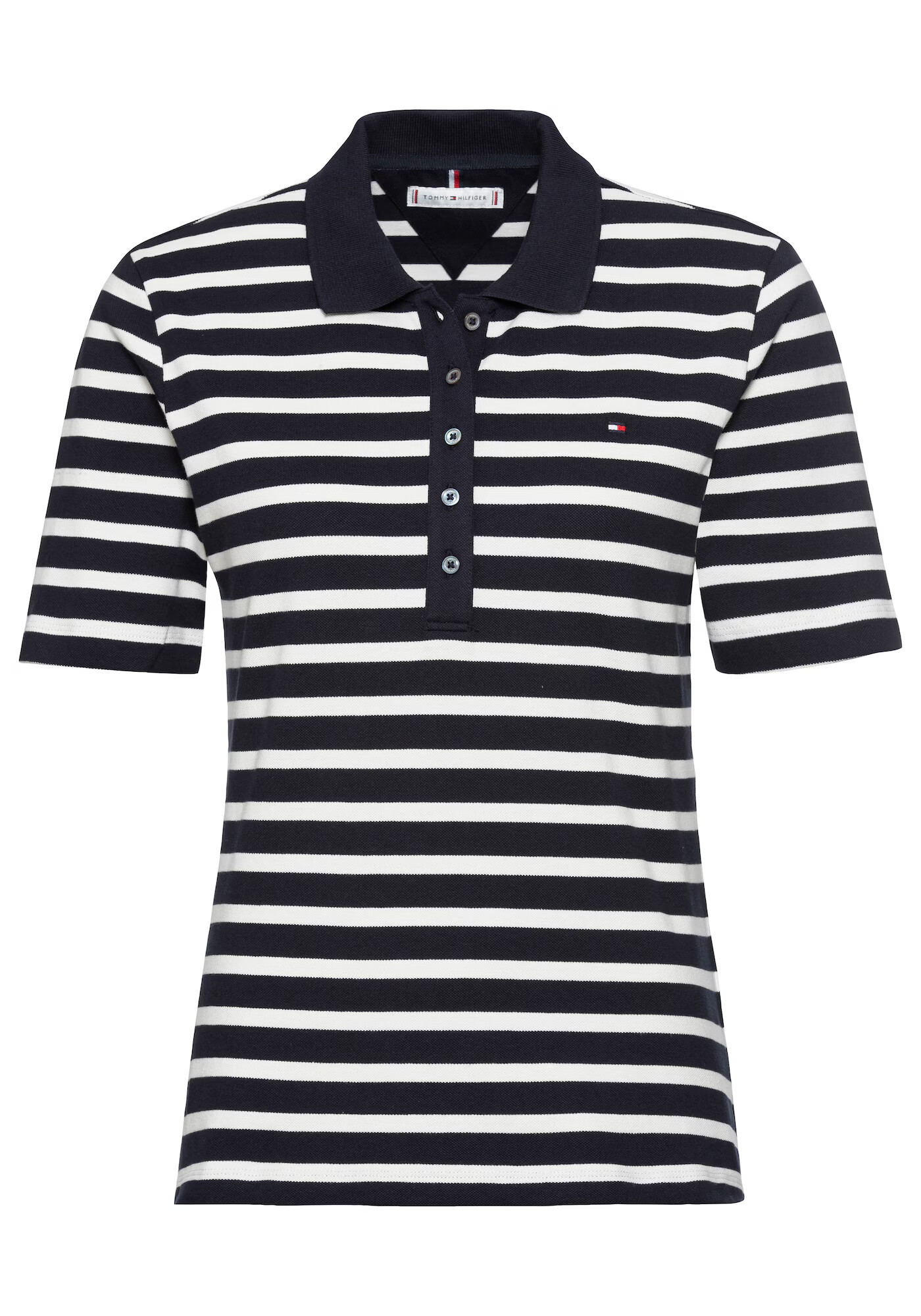 TOMMY HILFIGER Tricou albastru marin / alb - Pled.ro