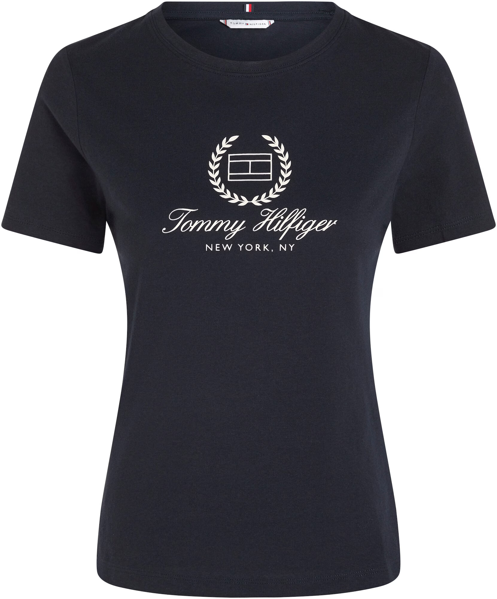 TOMMY HILFIGER Tricou albastru marin / alb - Pled.ro