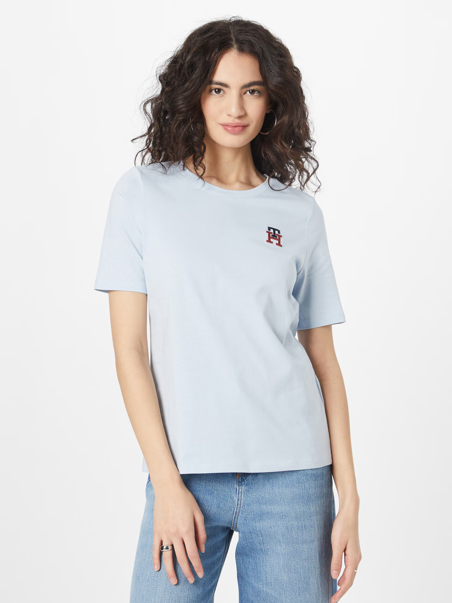 TOMMY HILFIGER Tricou albastru marin / albastru deschis / roșu bordeaux - Pled.ro