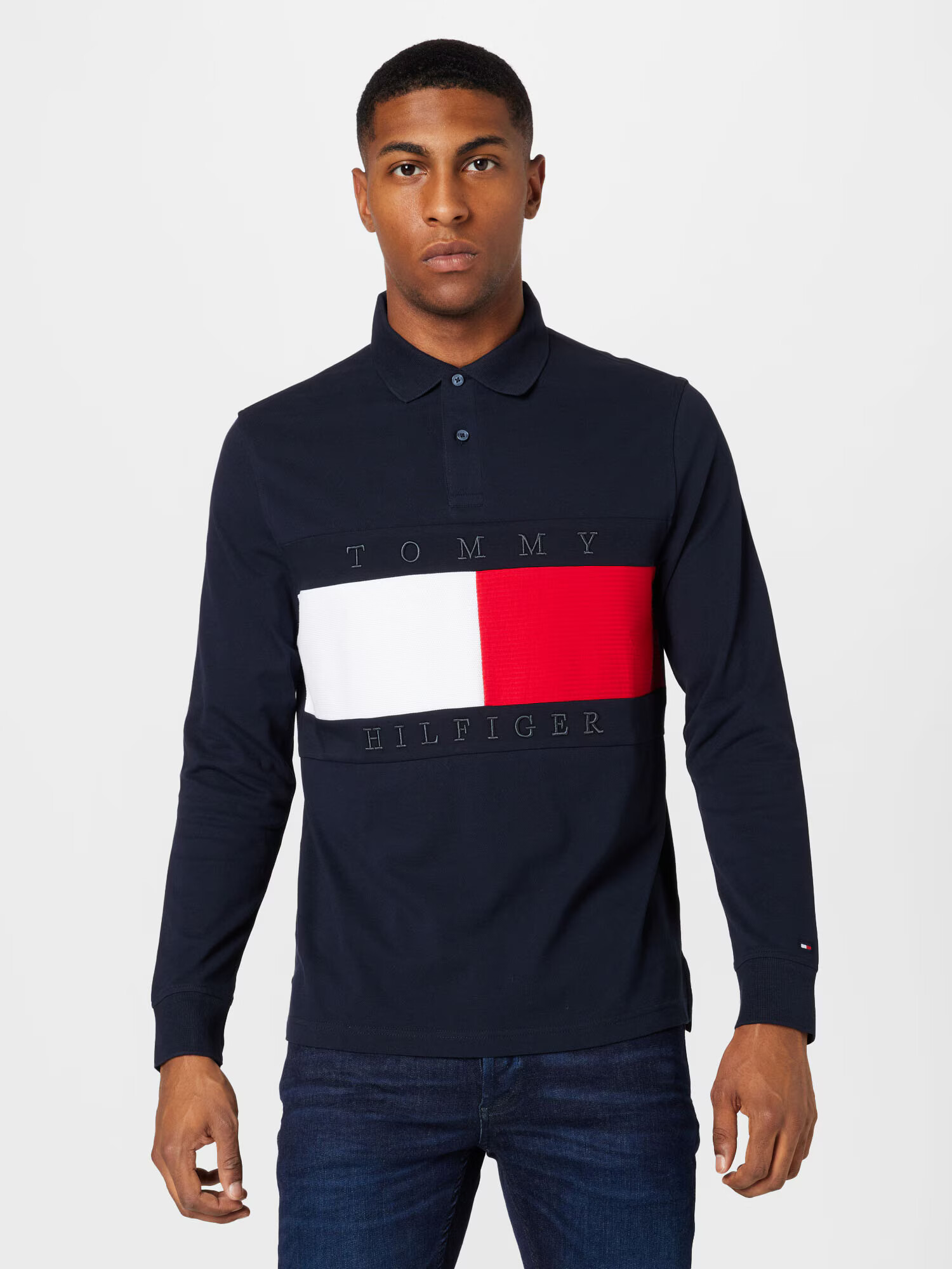 TOMMY HILFIGER Tricou albastru marin / roșu / alb - Pled.ro