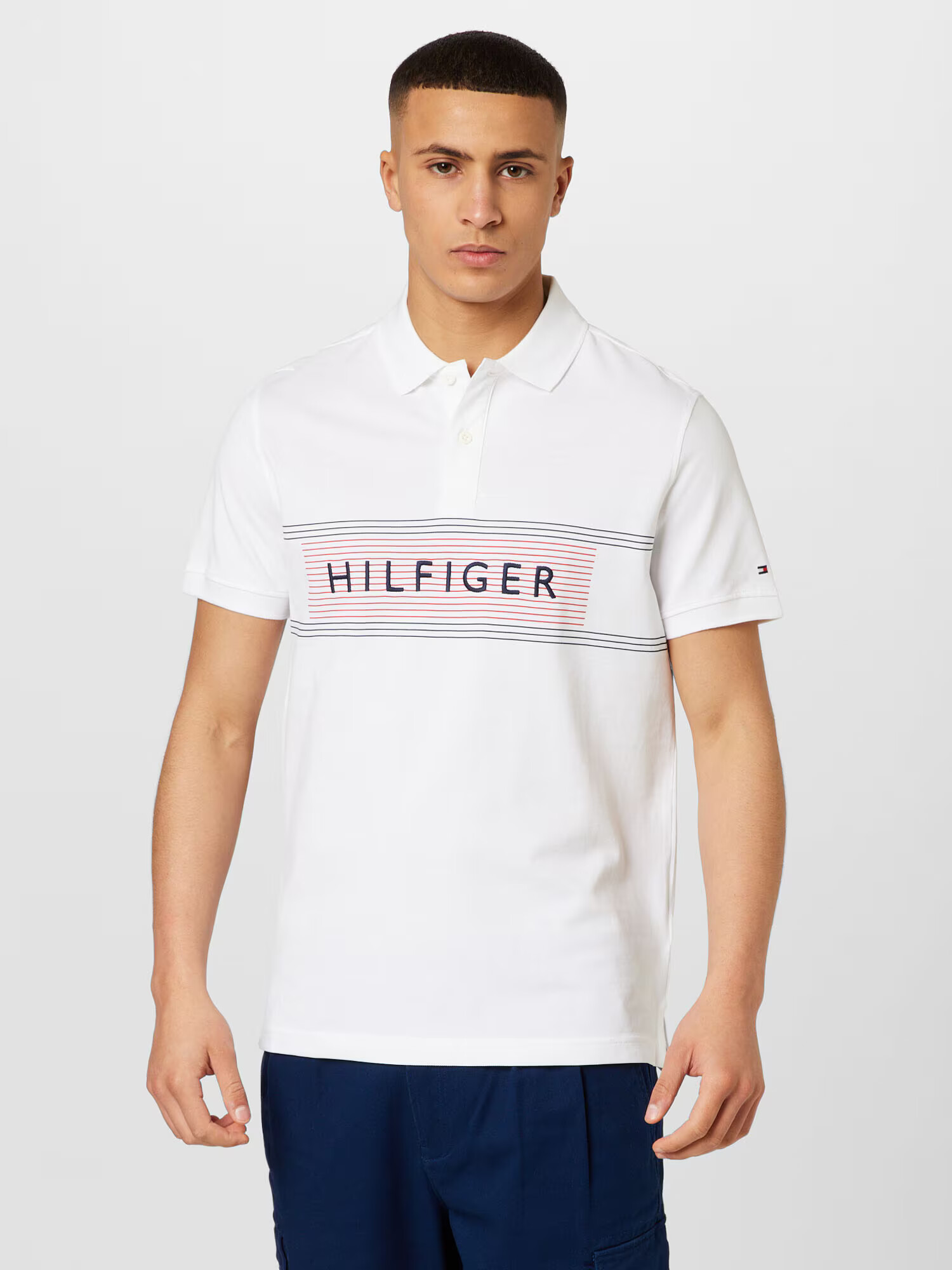 TOMMY HILFIGER Tricou albastru marin / roșu / alb - Pled.ro