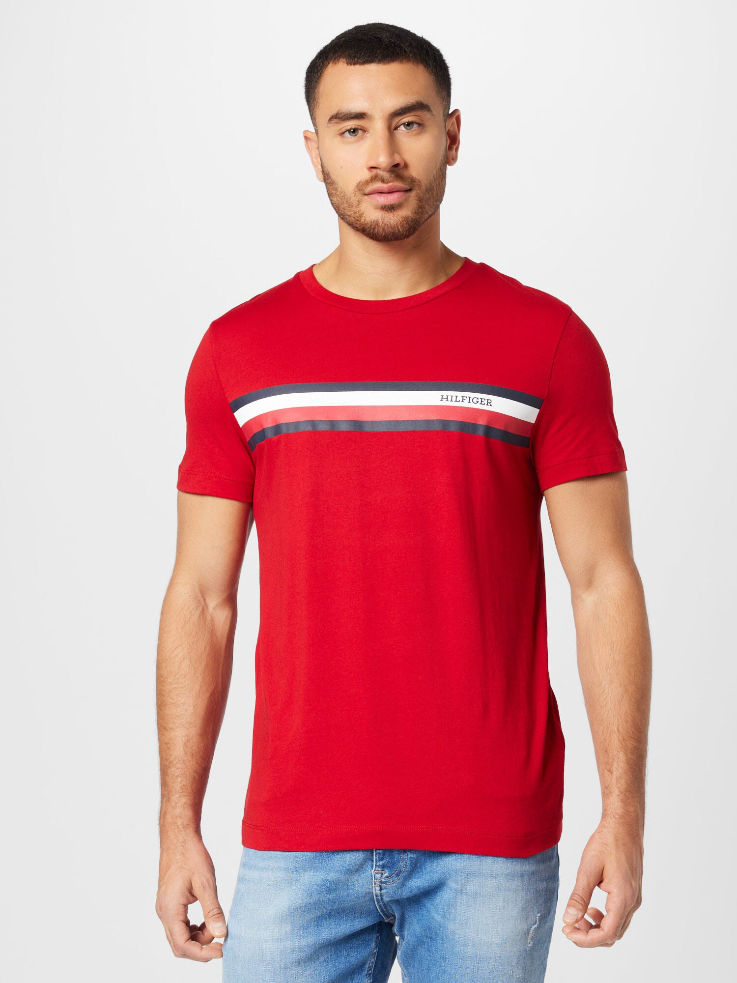 TOMMY HILFIGER Tricou albastru marin / roșu / alb - Pled.ro