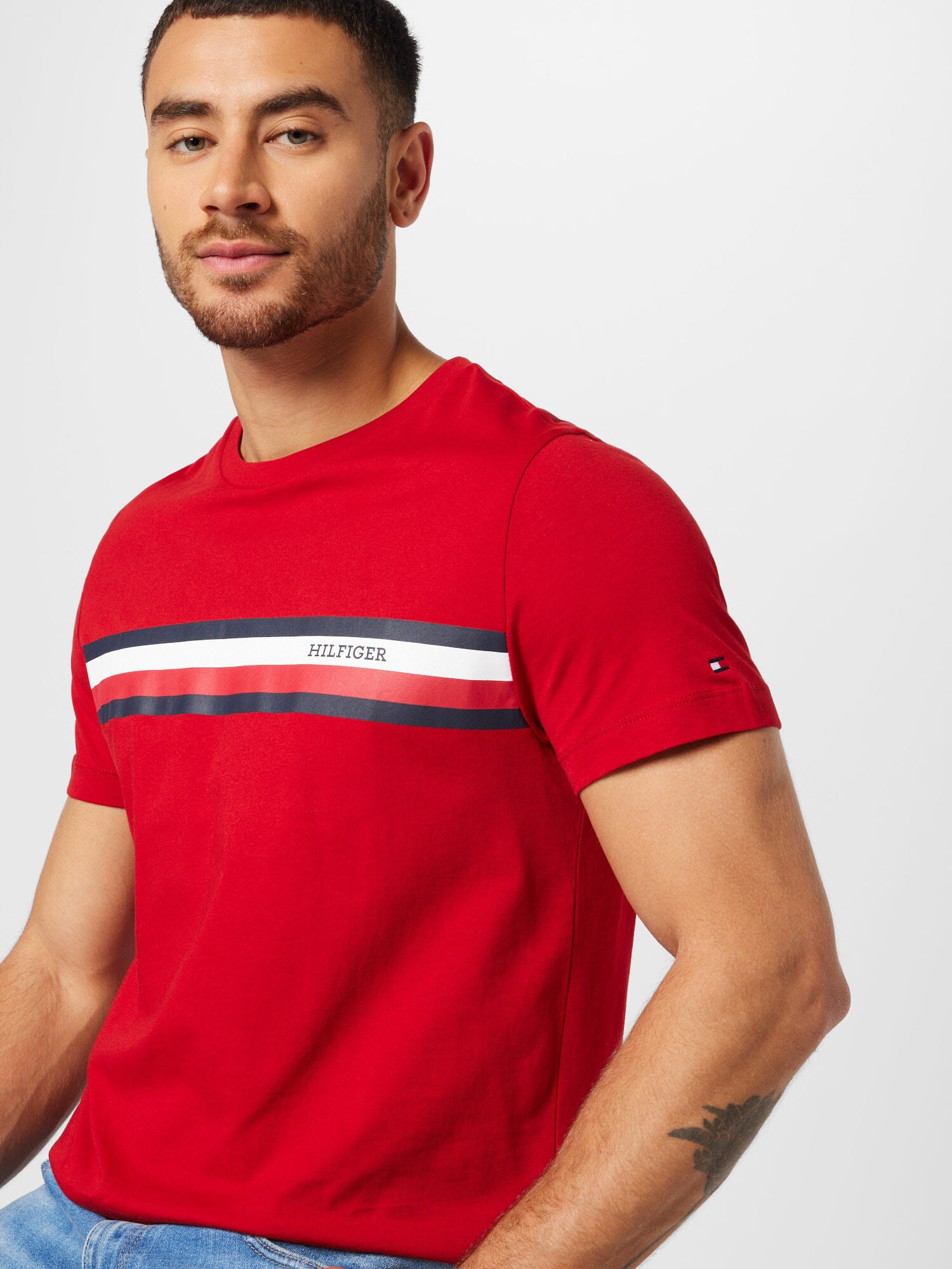 TOMMY HILFIGER Tricou albastru marin / roșu / alb - Pled.ro