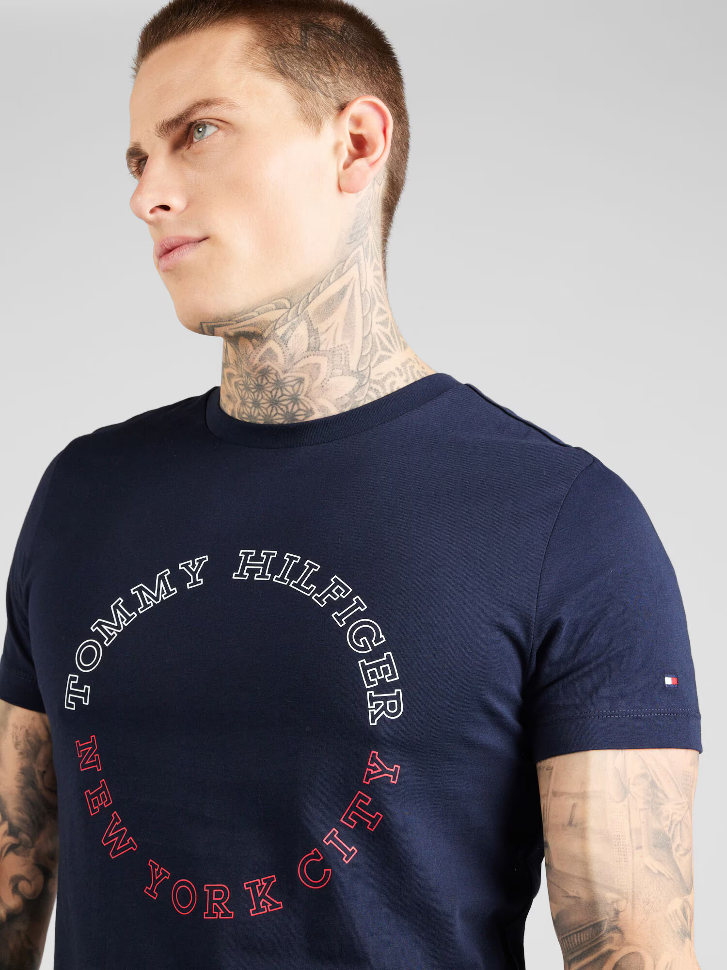 TOMMY HILFIGER Tricou ' ' albastru marin / roșu / alb murdar - Pled.ro