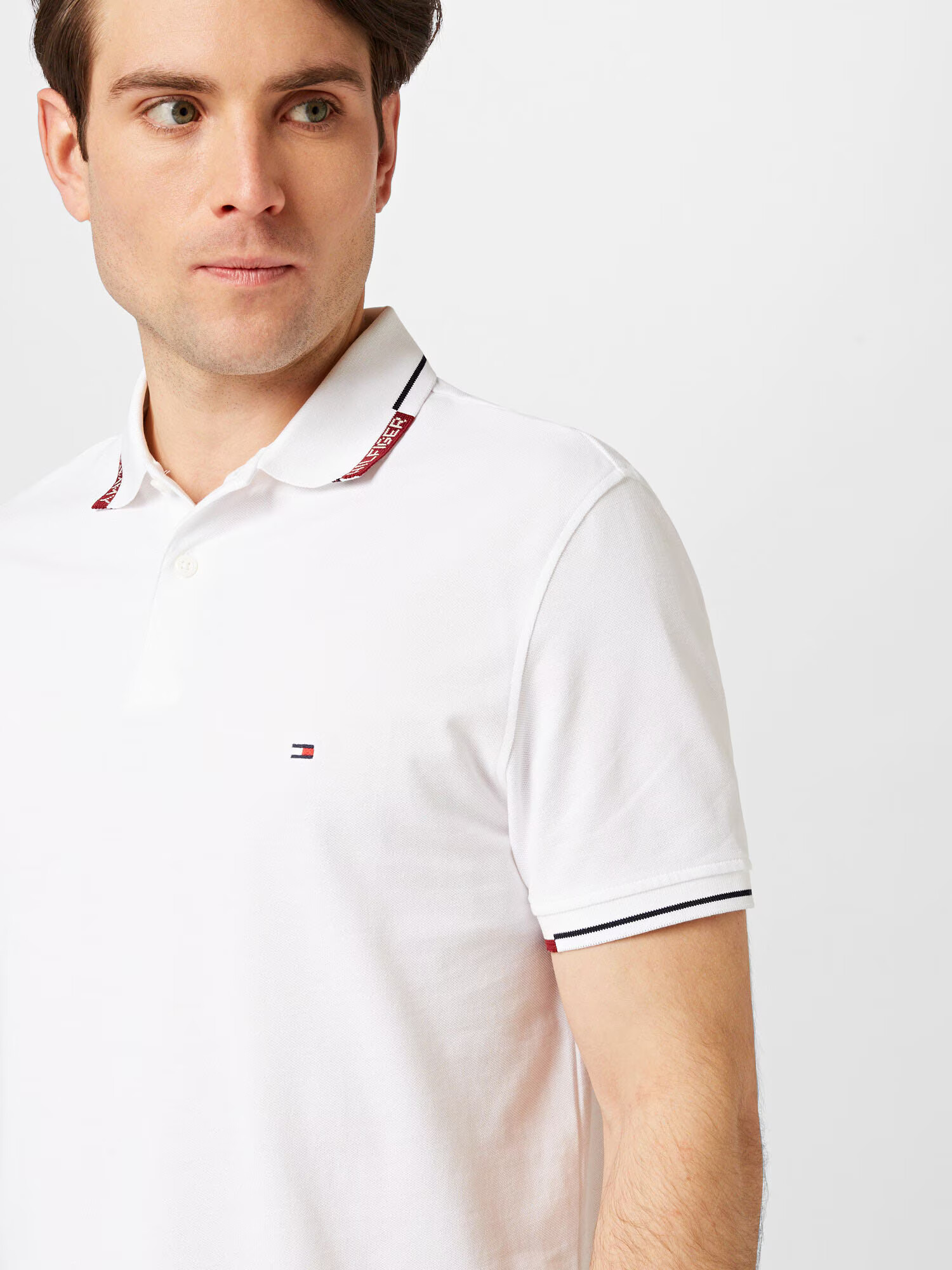 TOMMY HILFIGER Tricou albastru marin / roșu burgundy / alb - Pled.ro