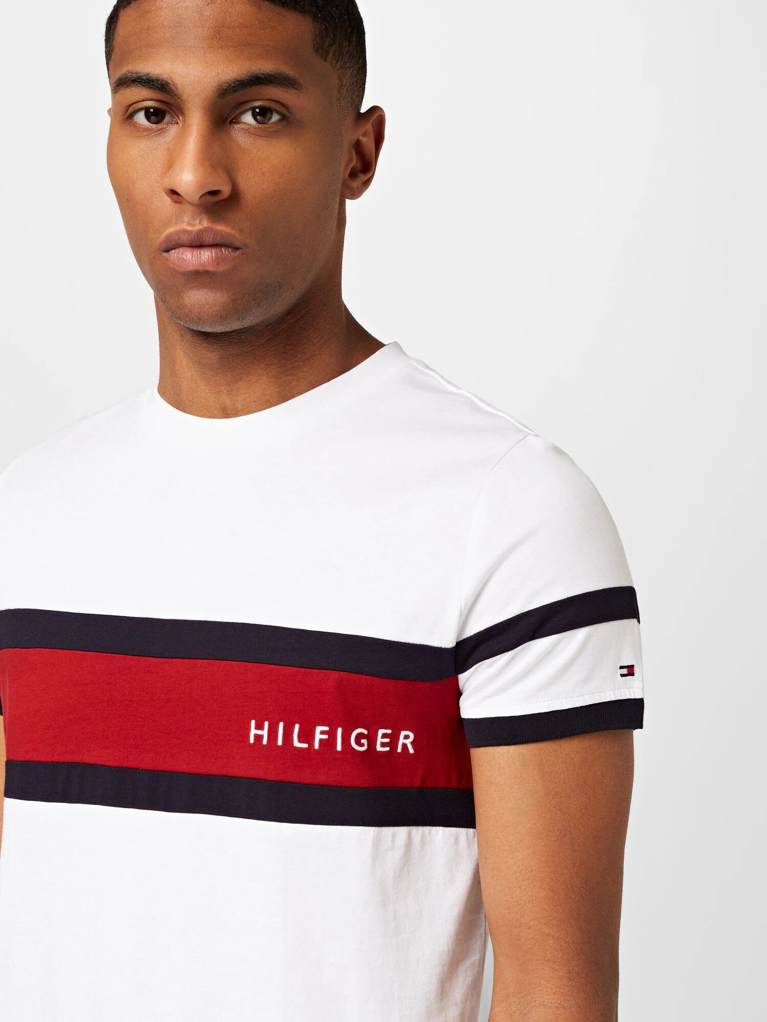 TOMMY HILFIGER Tricou albastru marin / roşu închis / alb - Pled.ro