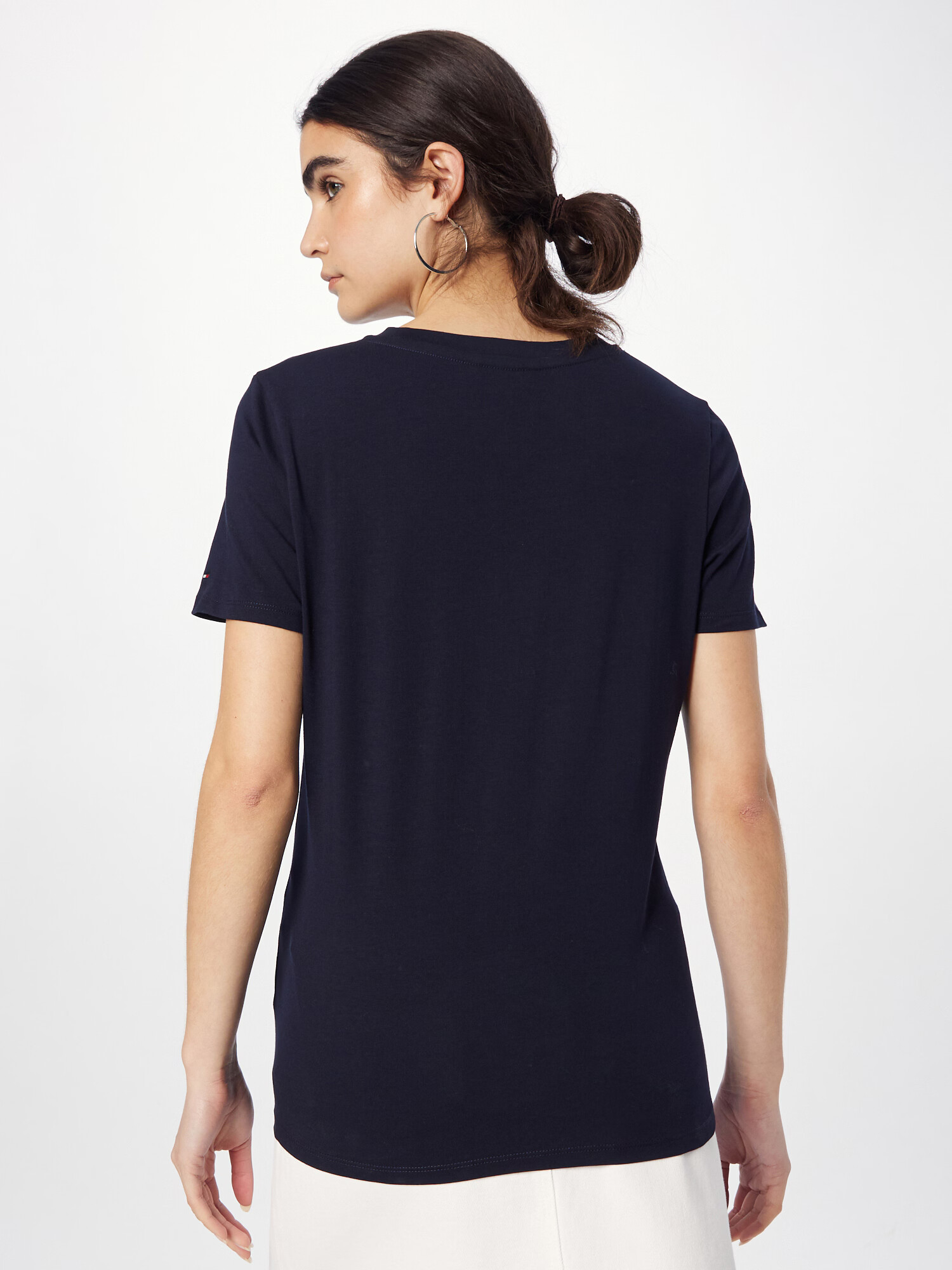 TOMMY HILFIGER Tricou albastru noapte / alb - Pled.ro