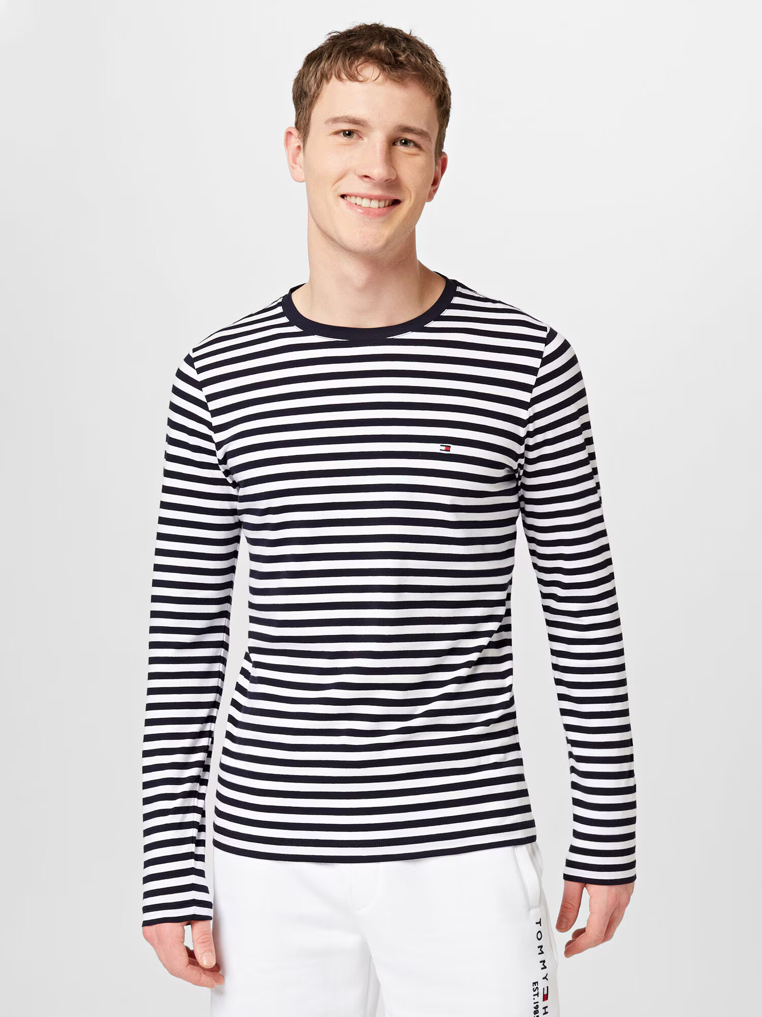 TOMMY HILFIGER Tricou albastru noapte / alb - Pled.ro