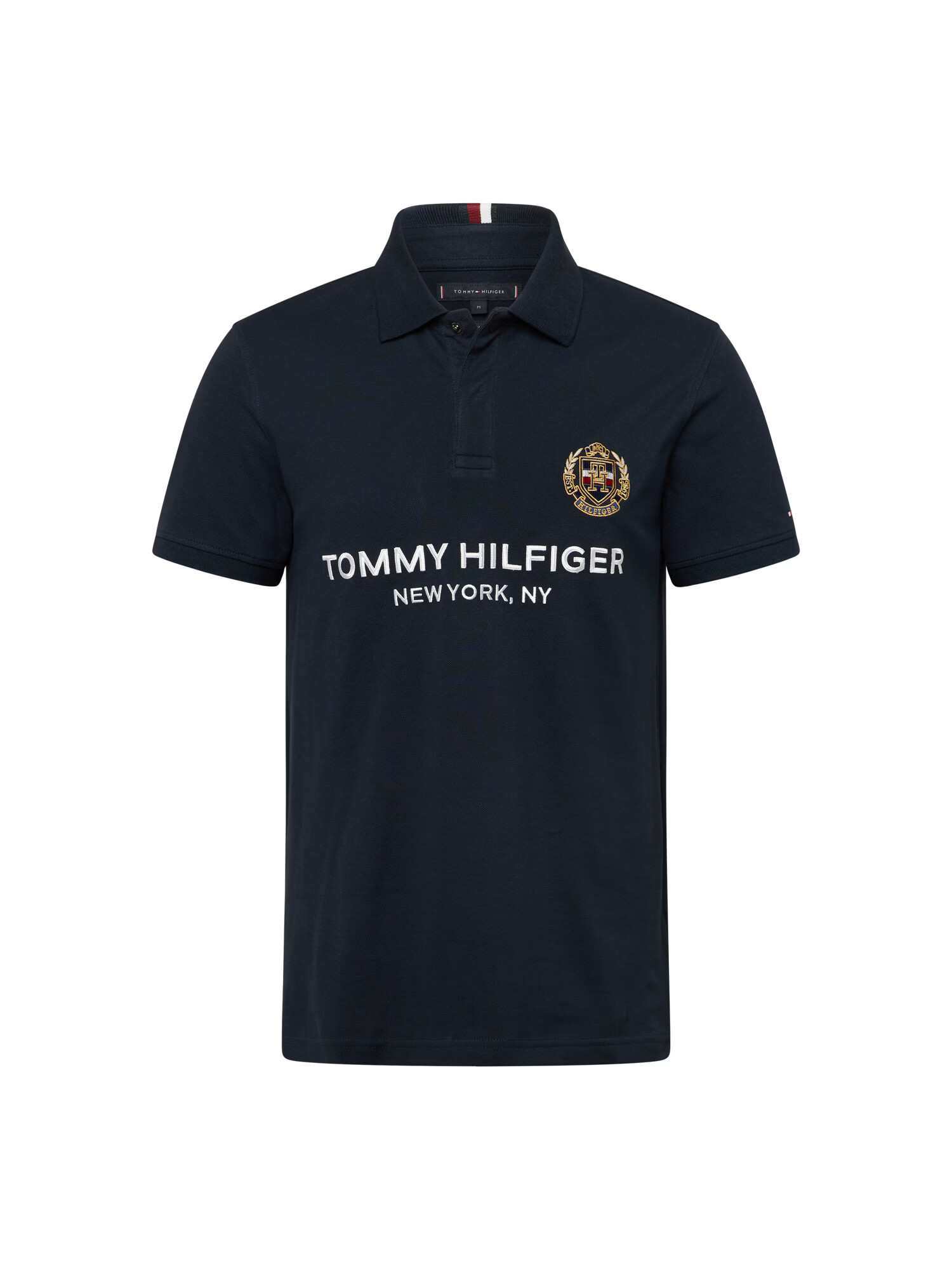 TOMMY HILFIGER Tricou albastru noapte / auriu / roși aprins / alb - Pled.ro