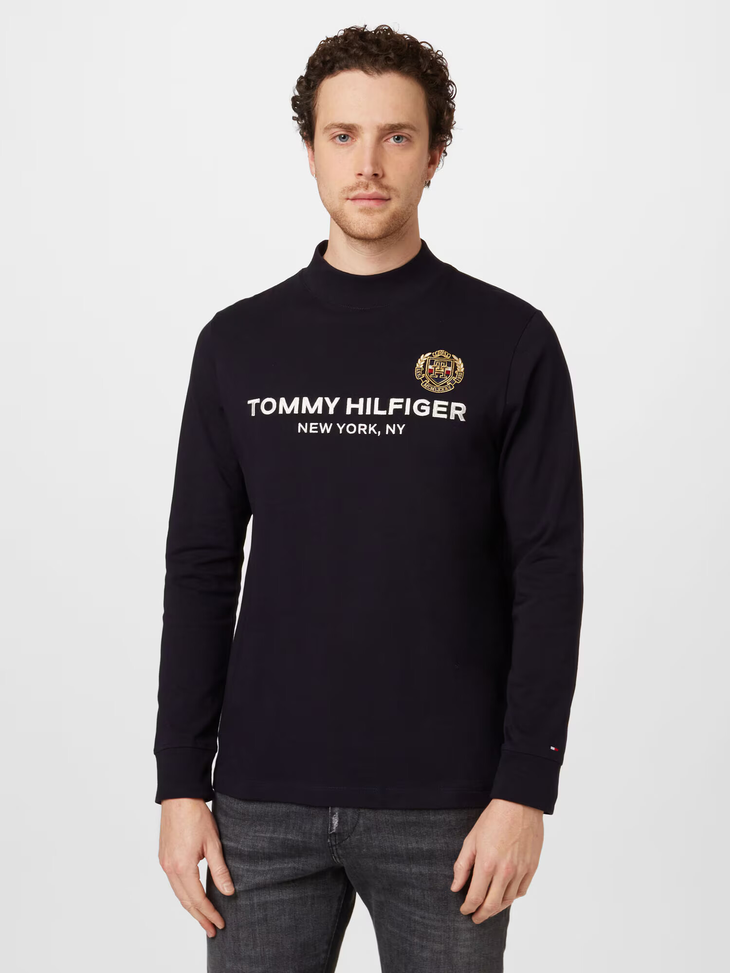 TOMMY HILFIGER Tricou albastru noapte / auriu / roșu / alb - Pled.ro