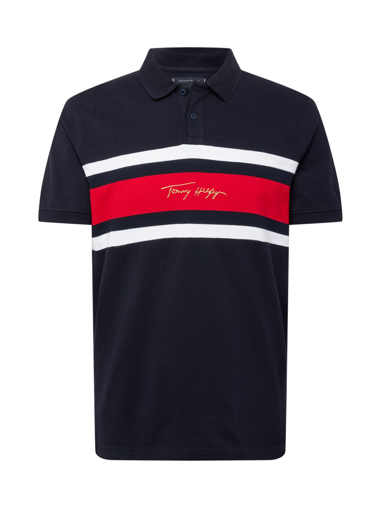 TOMMY HILFIGER Tricou albastru noapte / auriu / roșu / alb - Pled.ro