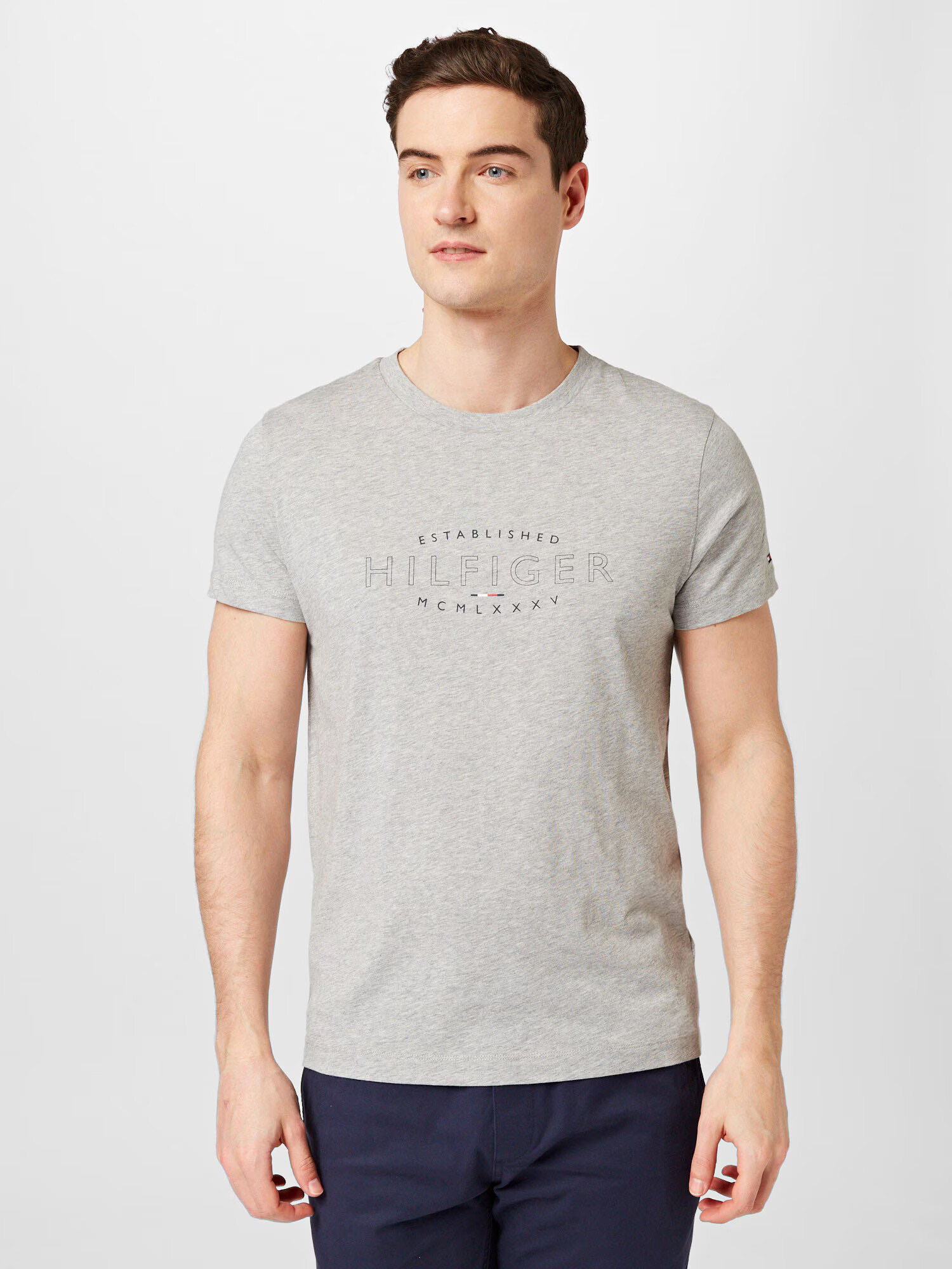 TOMMY HILFIGER Tricou albastru noapte / gri amestecat - Pled.ro