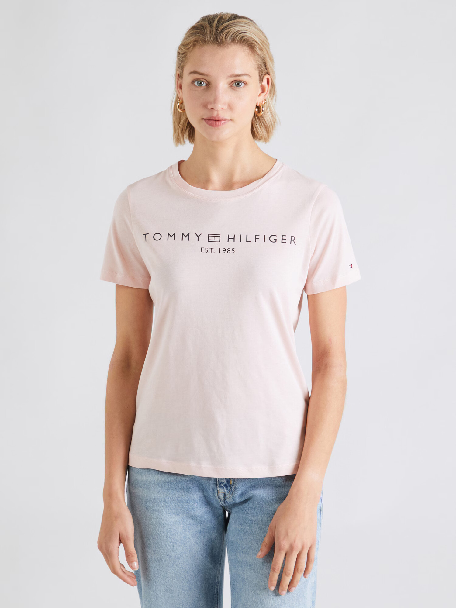 TOMMY HILFIGER Tricou albastru noapte / rosé / roșu intens / alb - Pled.ro